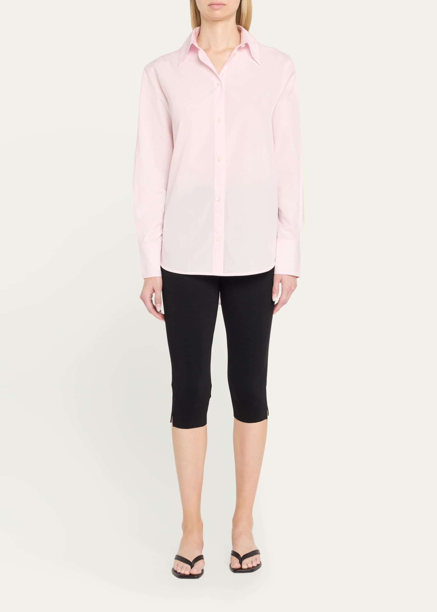 Toteme Kimono-Sleeve Poplin Button-Down Shirt Image 2 of 4