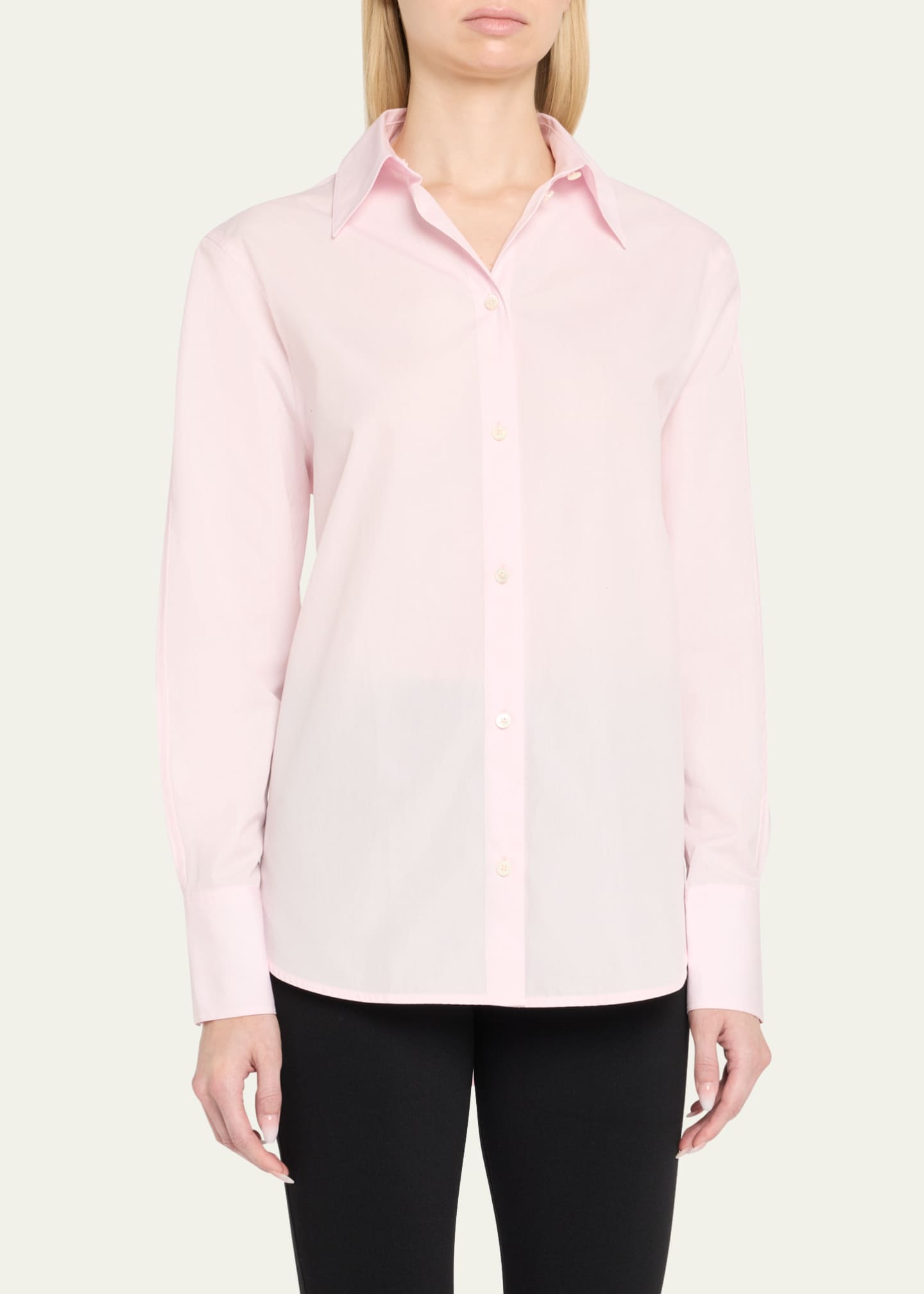 Toteme Kimono-Sleeve Poplin Button-Down Shirt Image 4 of 4