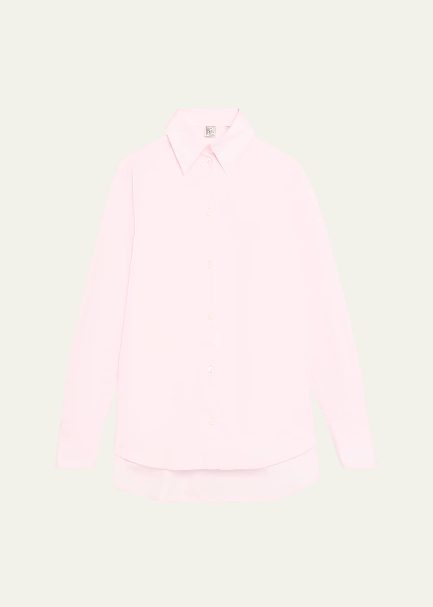 Toteme Kimono-Sleeve Poplin Button-Down Shirt Image 1 of 4