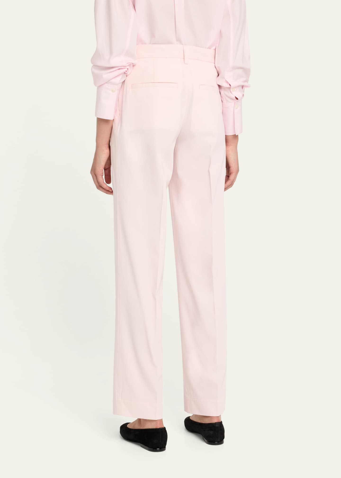 Toteme Slant-Pocket Pleated Straight-Leg Cotton Trousers Image 3 of 5