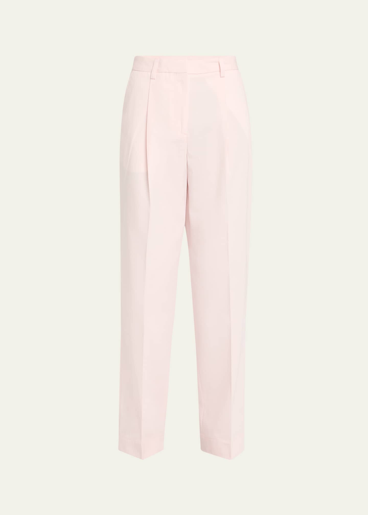 Toteme Slant-Pocket Pleated Straight-Leg Cotton Trousers Image 1 of 5