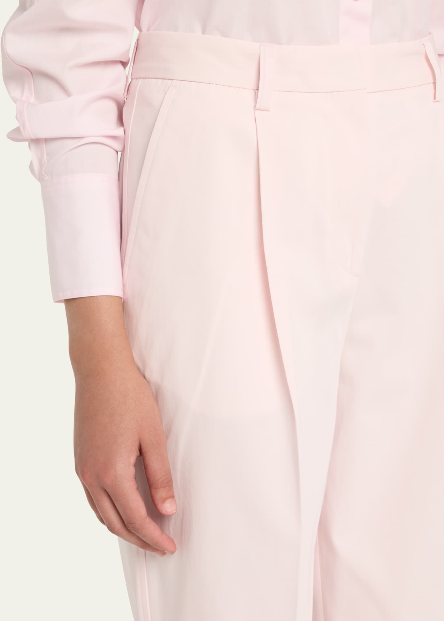 Toteme Slant-Pocket Pleated Straight-Leg Cotton Trousers Image 5 of 5