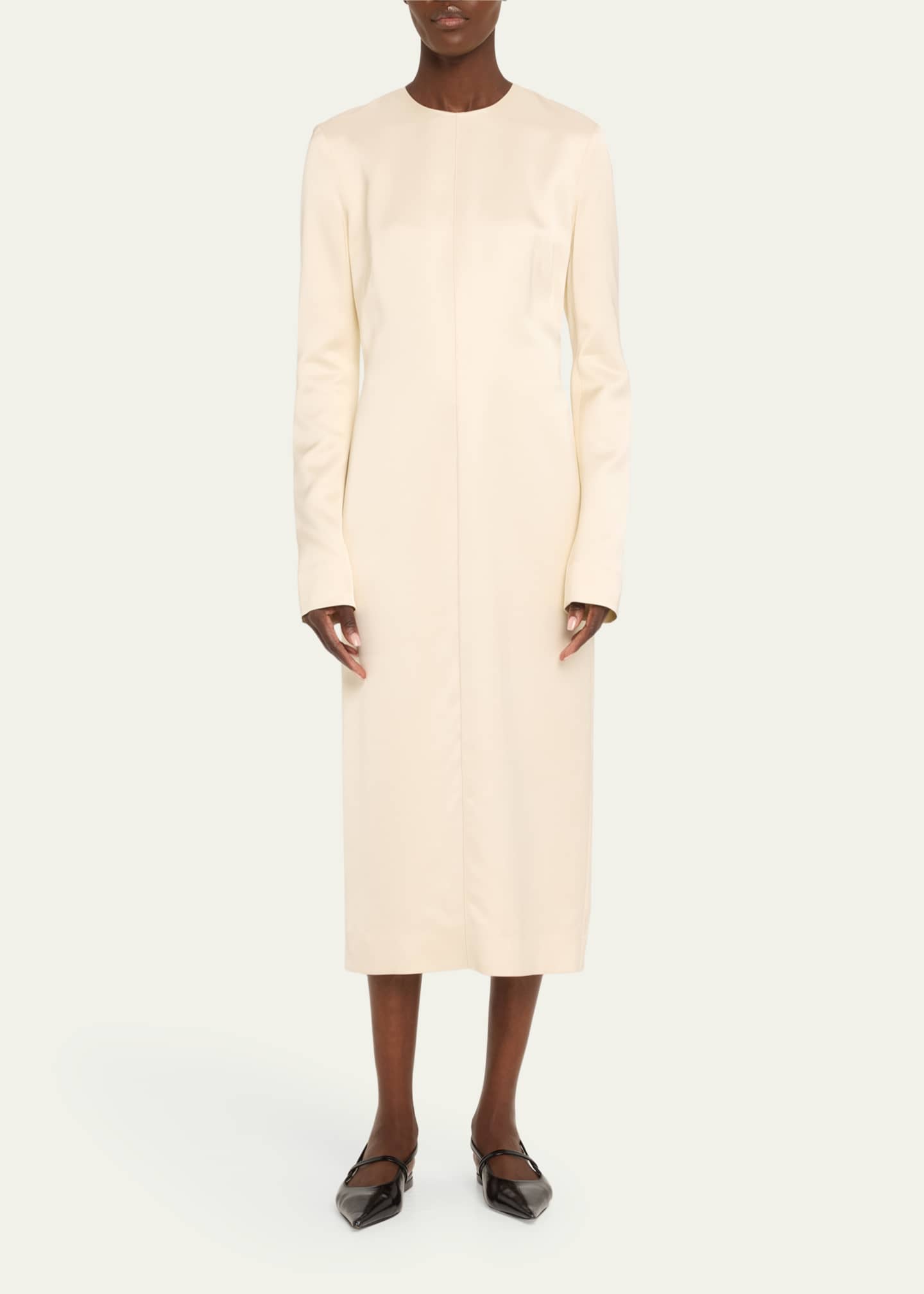 Toteme Lean Satin Midi Dress Image 2 of 5