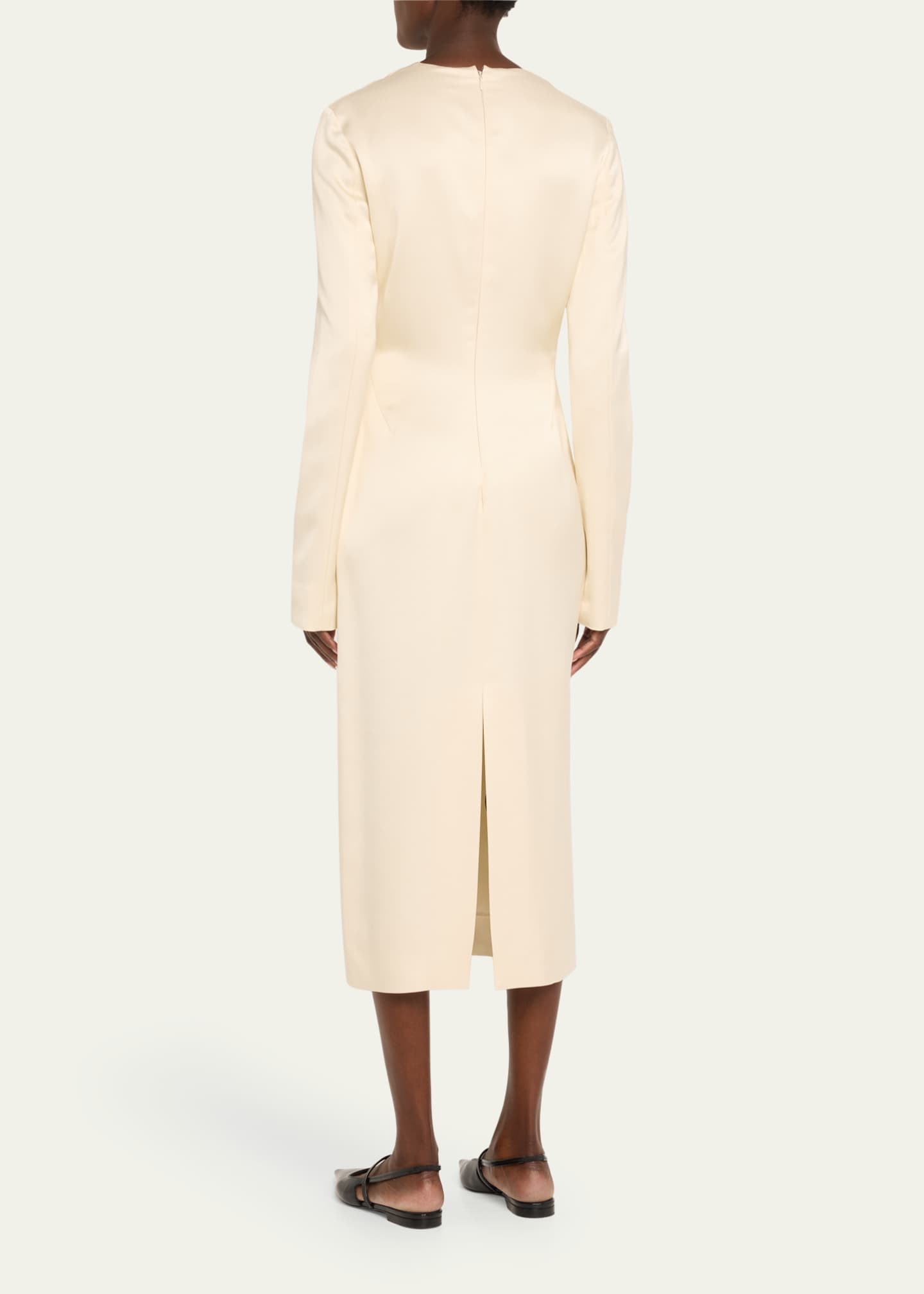 Toteme Lean Satin Midi Dress Image 3 of 5