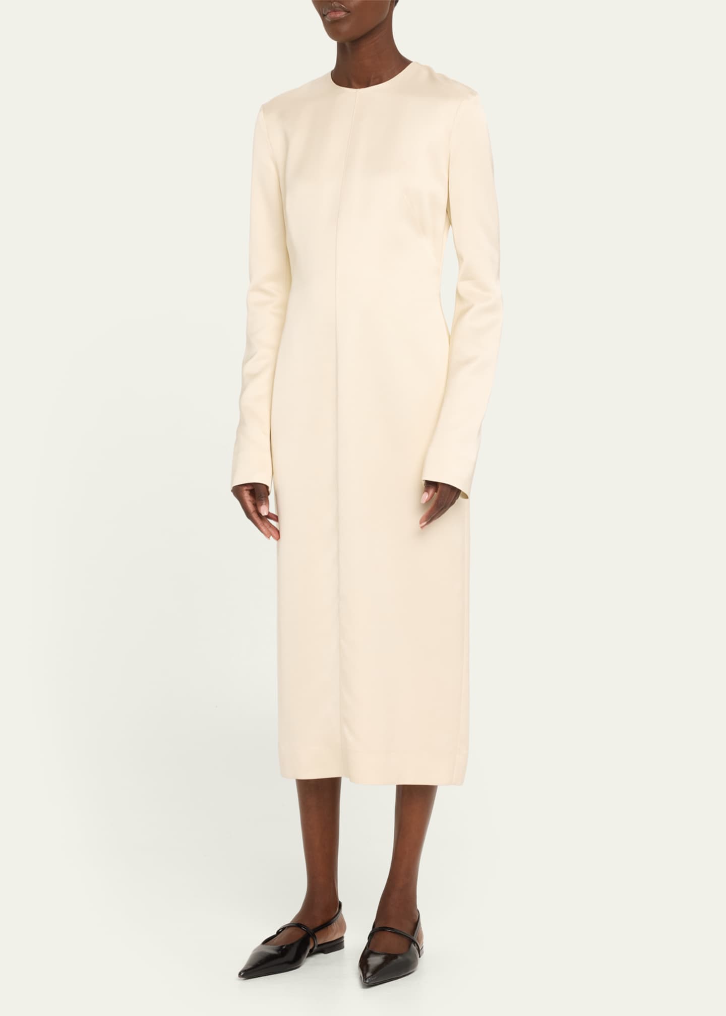 Toteme Lean Satin Midi Dress Image 4 of 5
