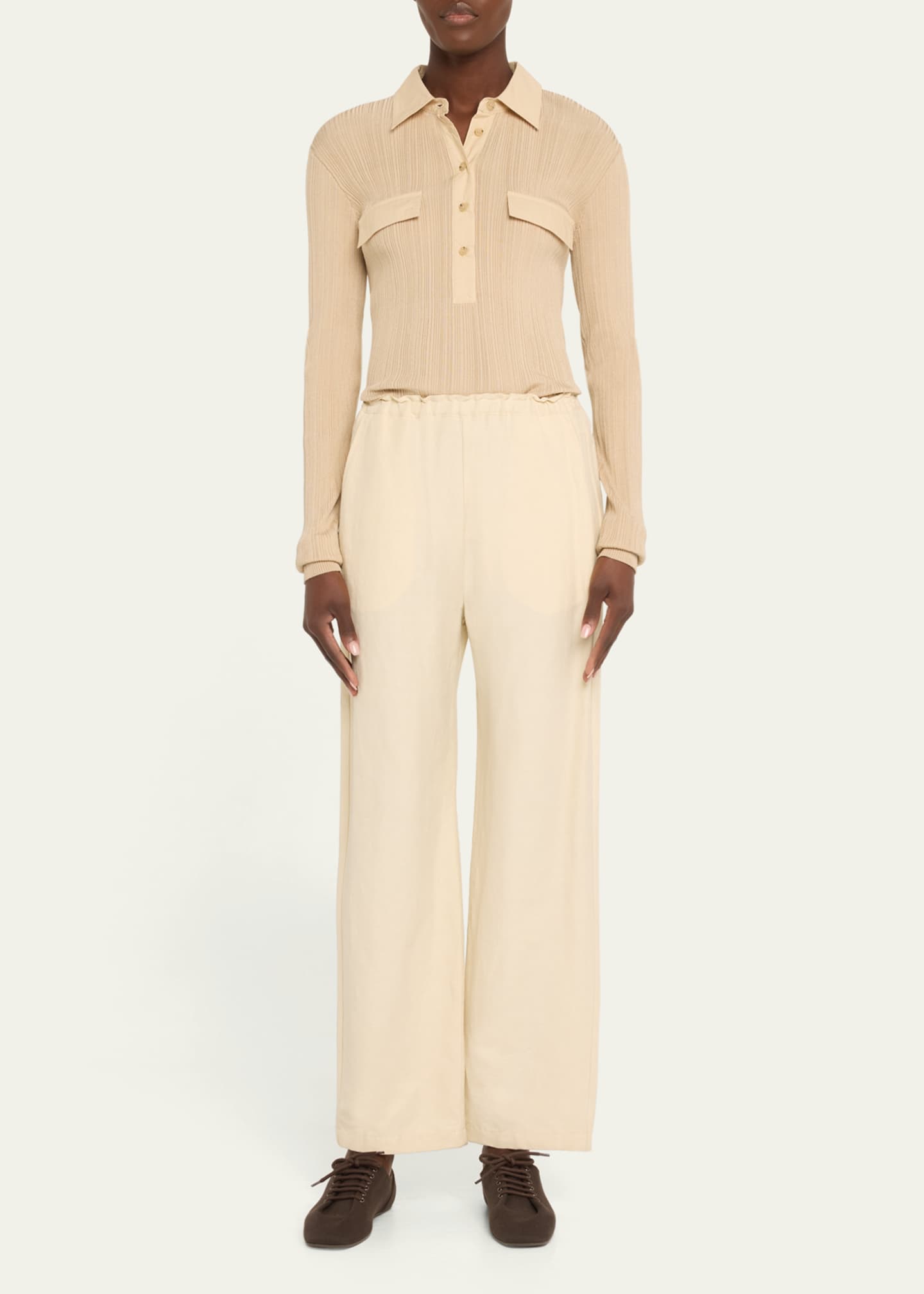 Toteme Half-Placket Knit Shirt Image 2 of 5