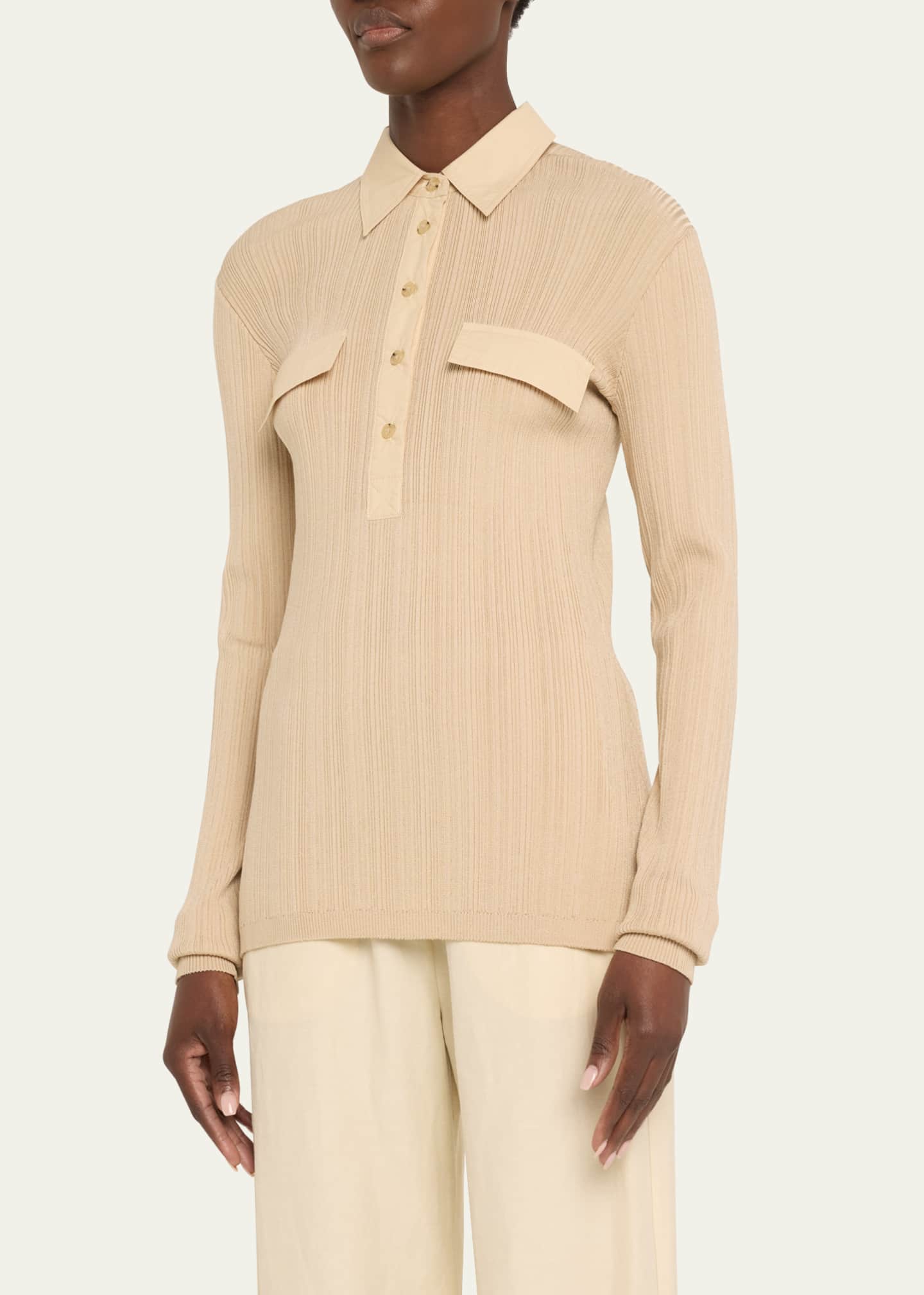 Toteme Half-Placket Knit Shirt Image 4 of 5