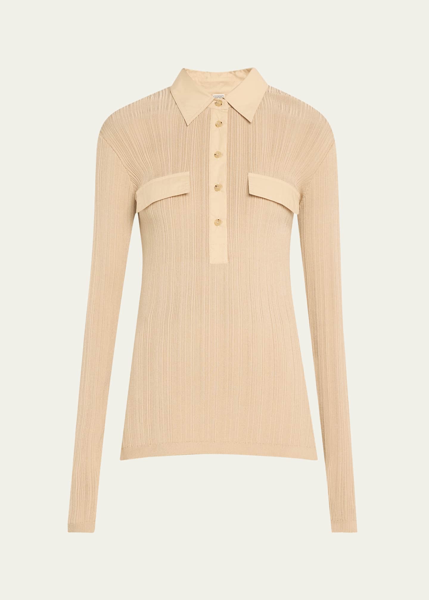 Toteme Half-Placket Knit Shirt Image 1 of 5