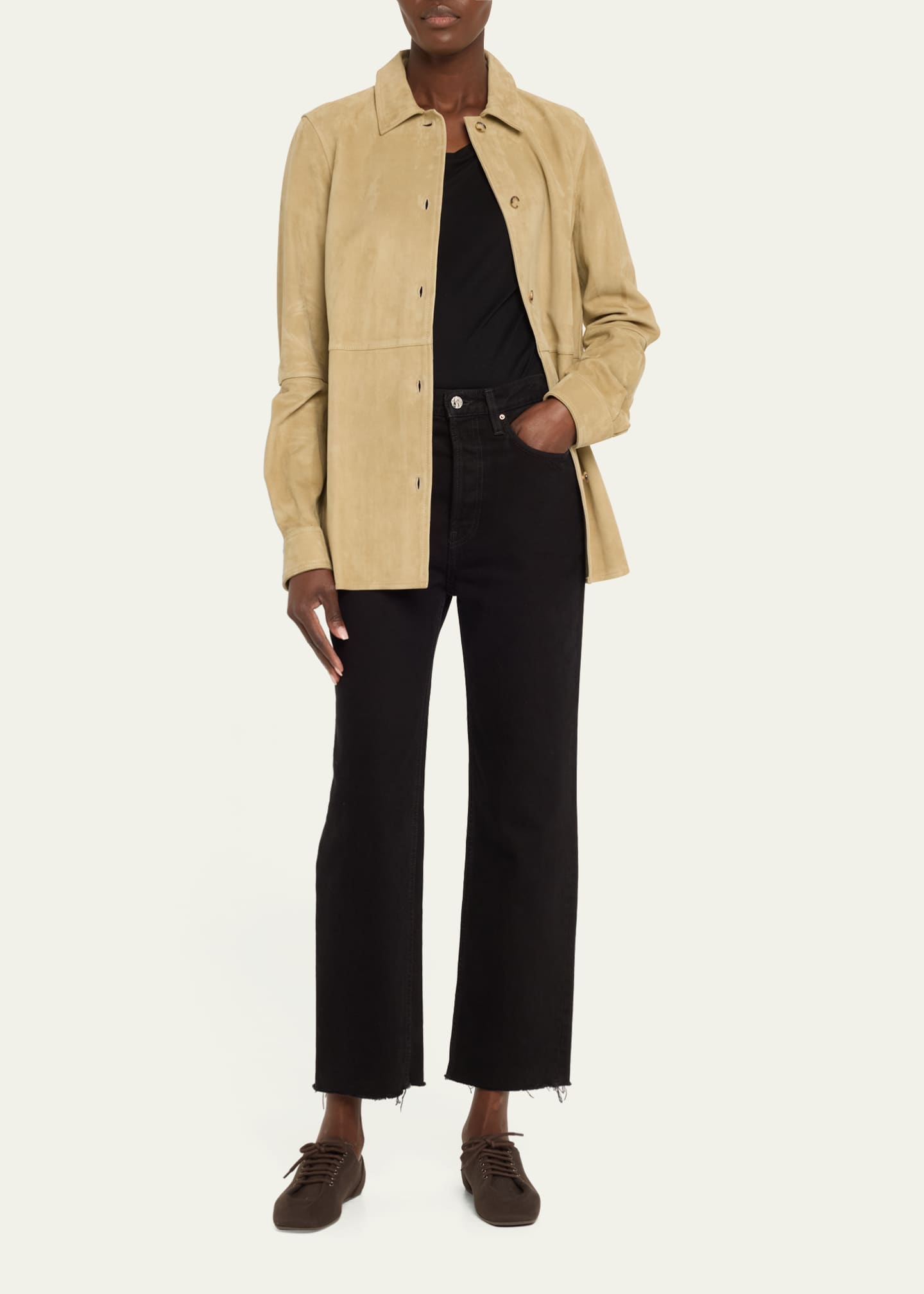 Toteme Soft Suede Button Down Shirt Image 2 of 5