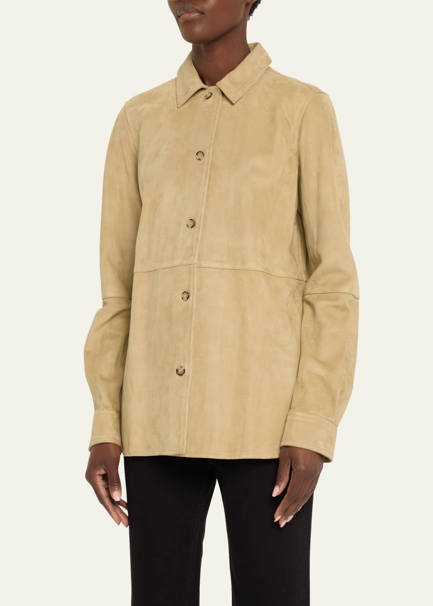 Toteme Soft Suede Button Down Shirt Image 4 of 5