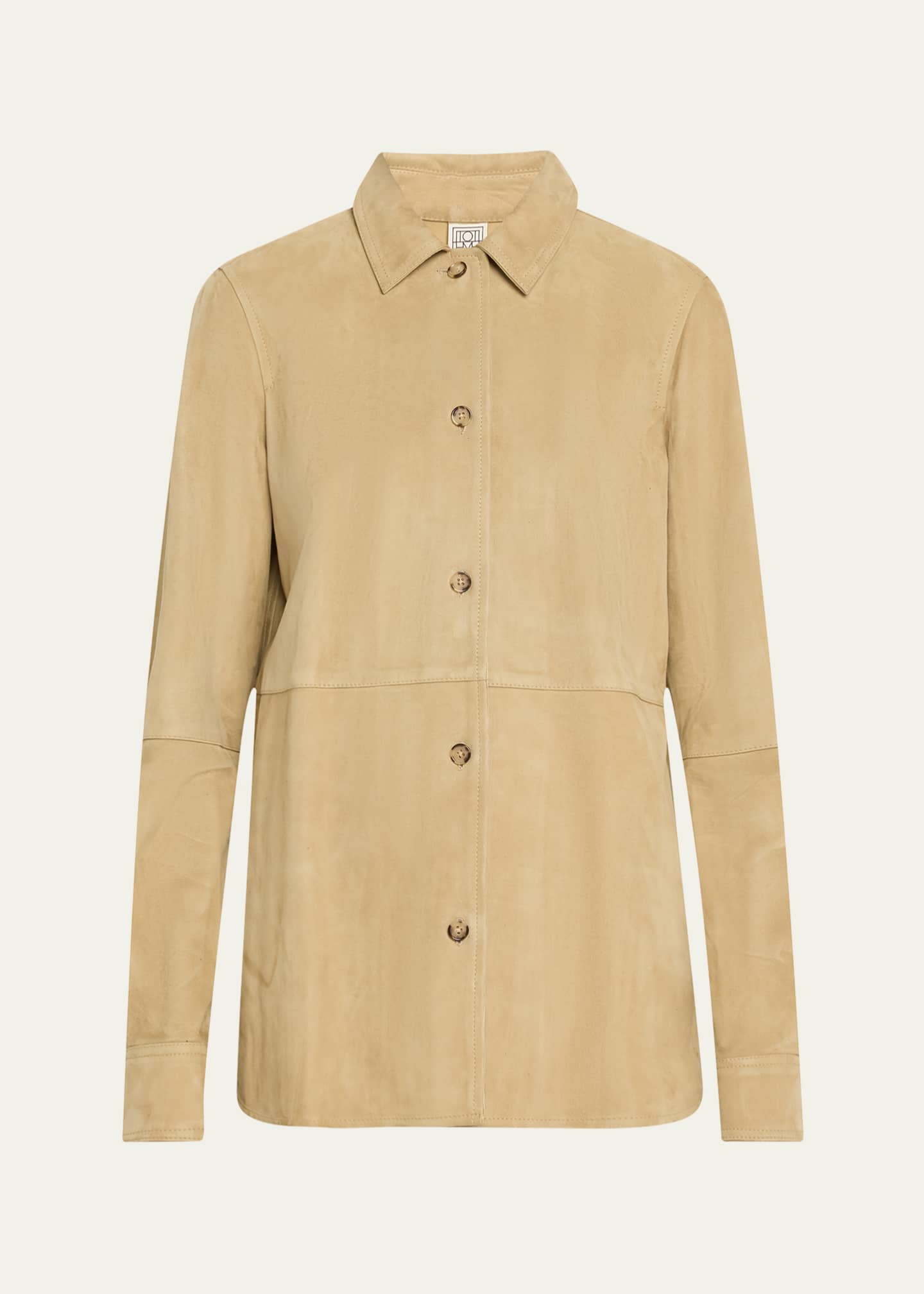 Toteme Soft Suede Button Down Shirt Image 1 of 5