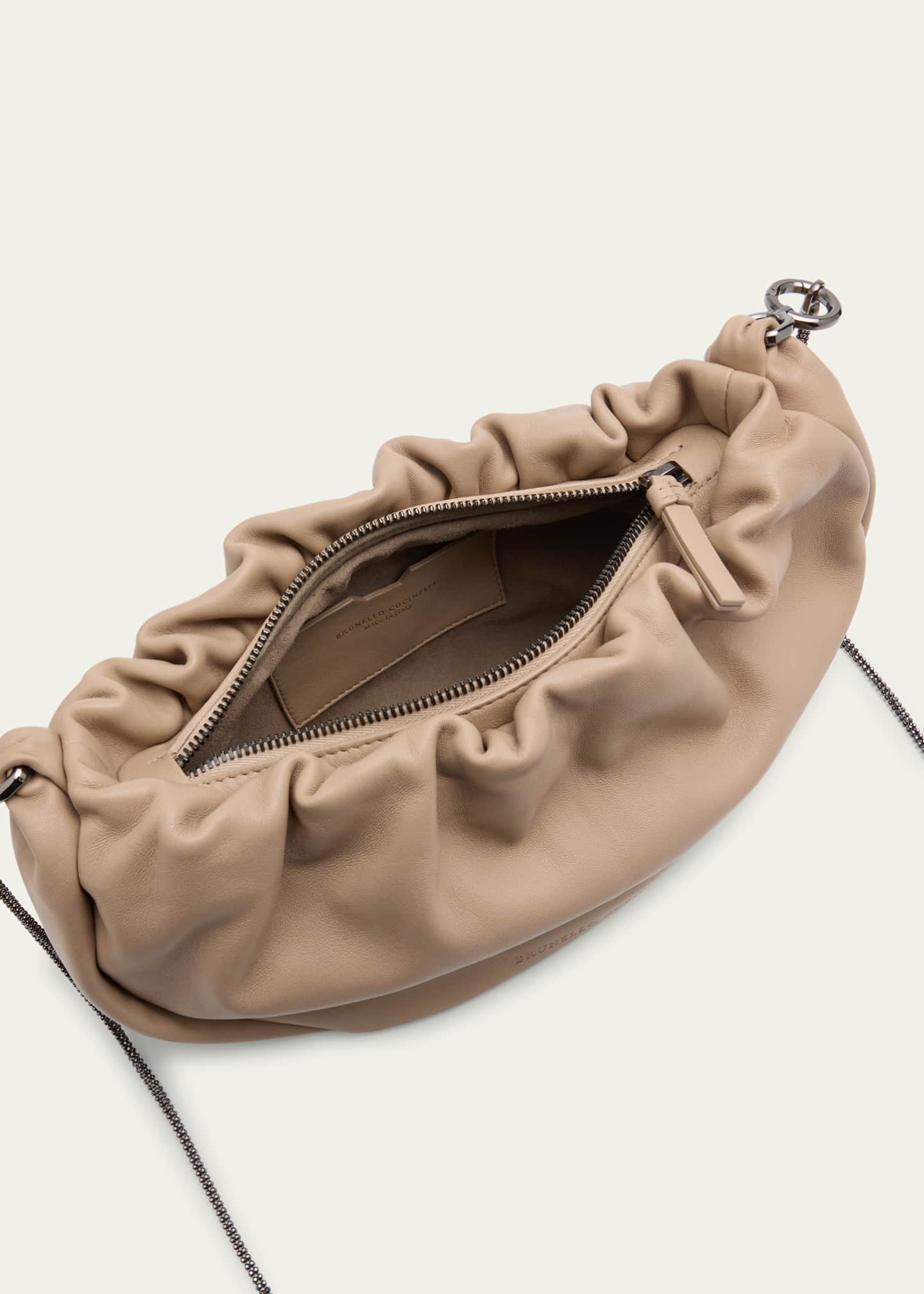 Brunello Cucinelli Brioche Leather Shoulder Bag Image 3 of 4