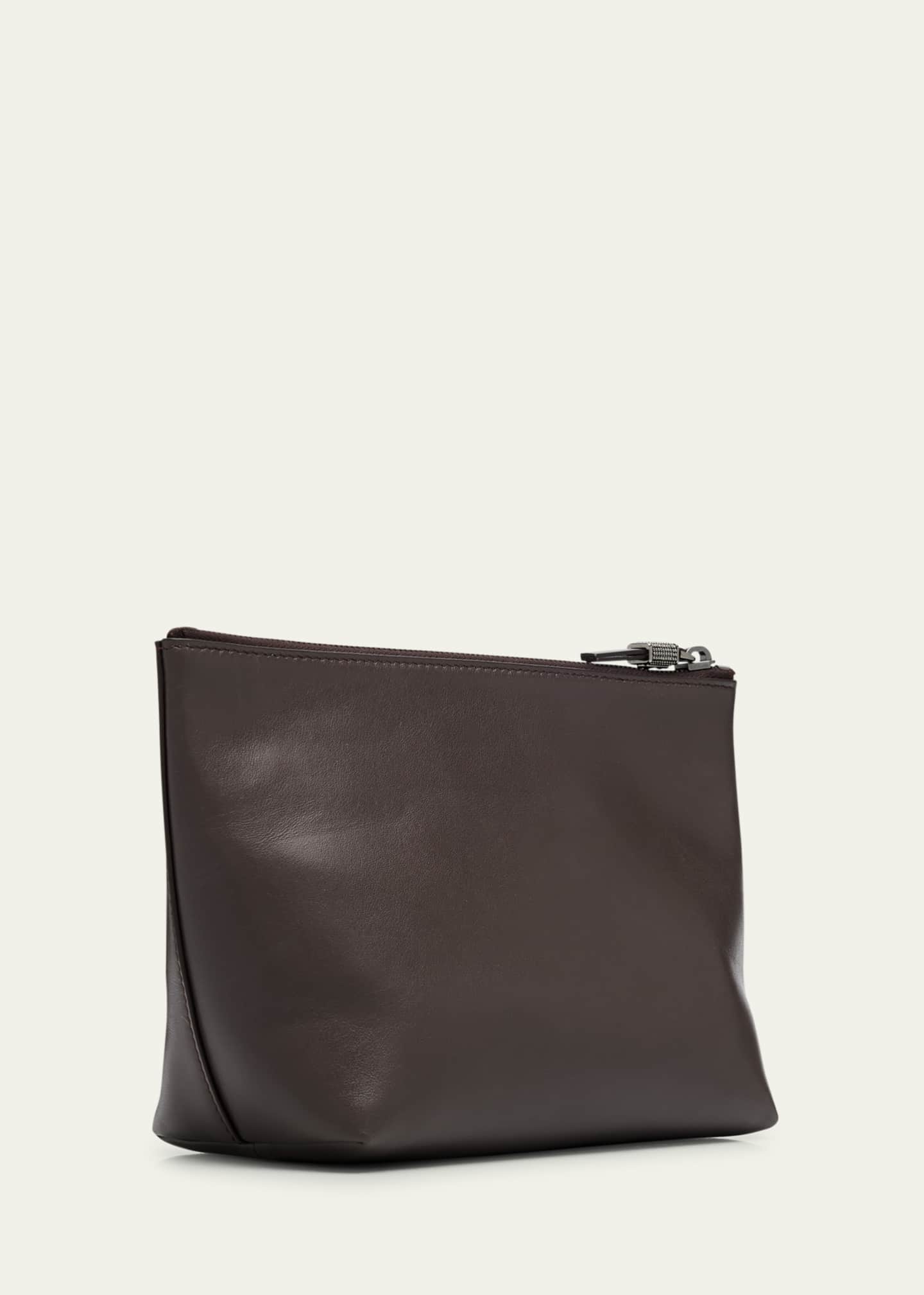 Brunello Cucinelli Monili Zip Leather Pouch Bag Image 2 of 4