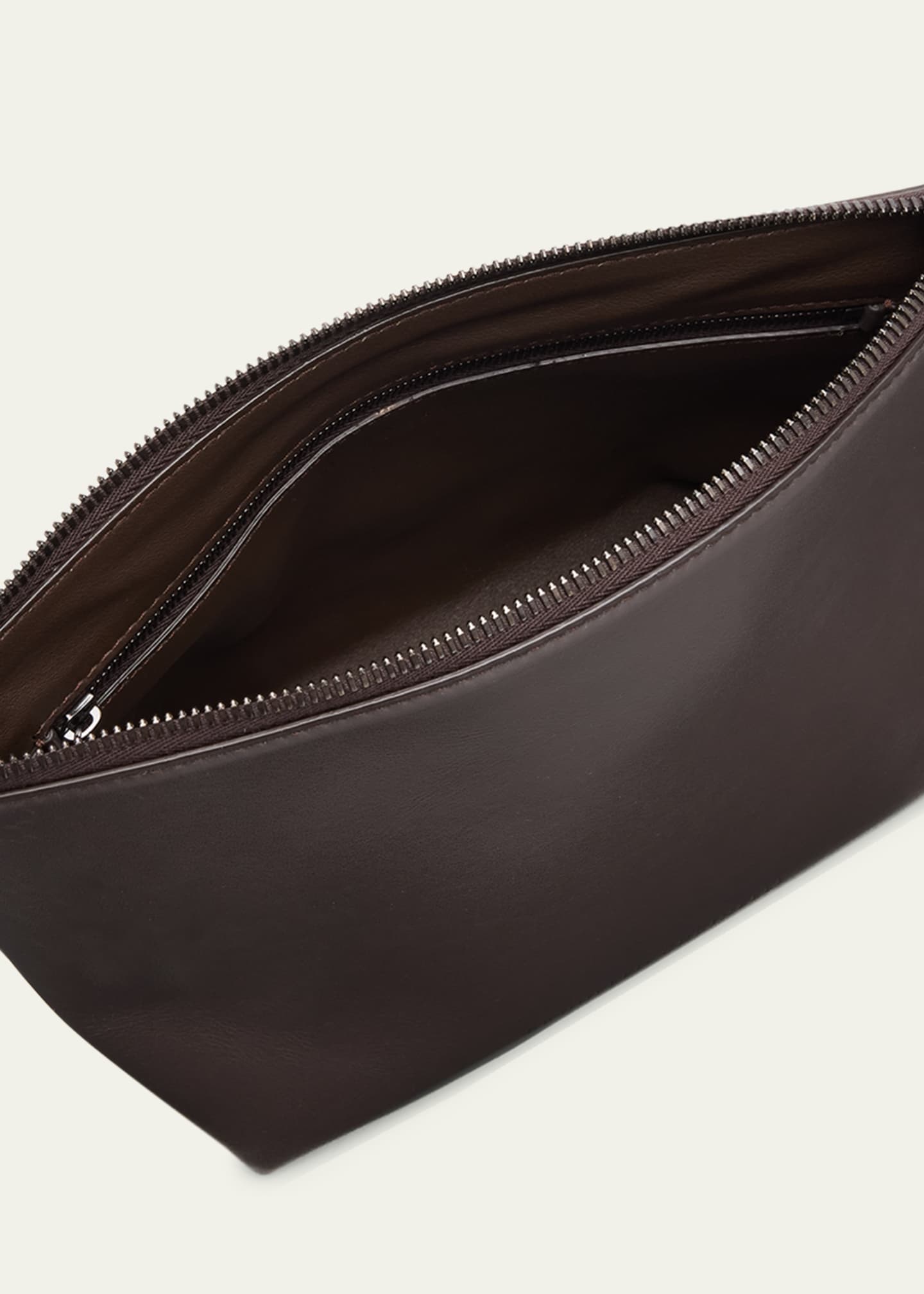 Brunello Cucinelli Monili Zip Leather Pouch Bag Image 3 of 4