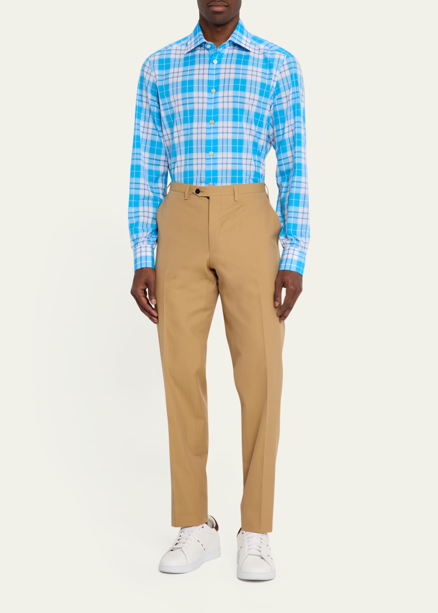 Kiton Men's Flat-Front Twill Pants Image 2 of 5