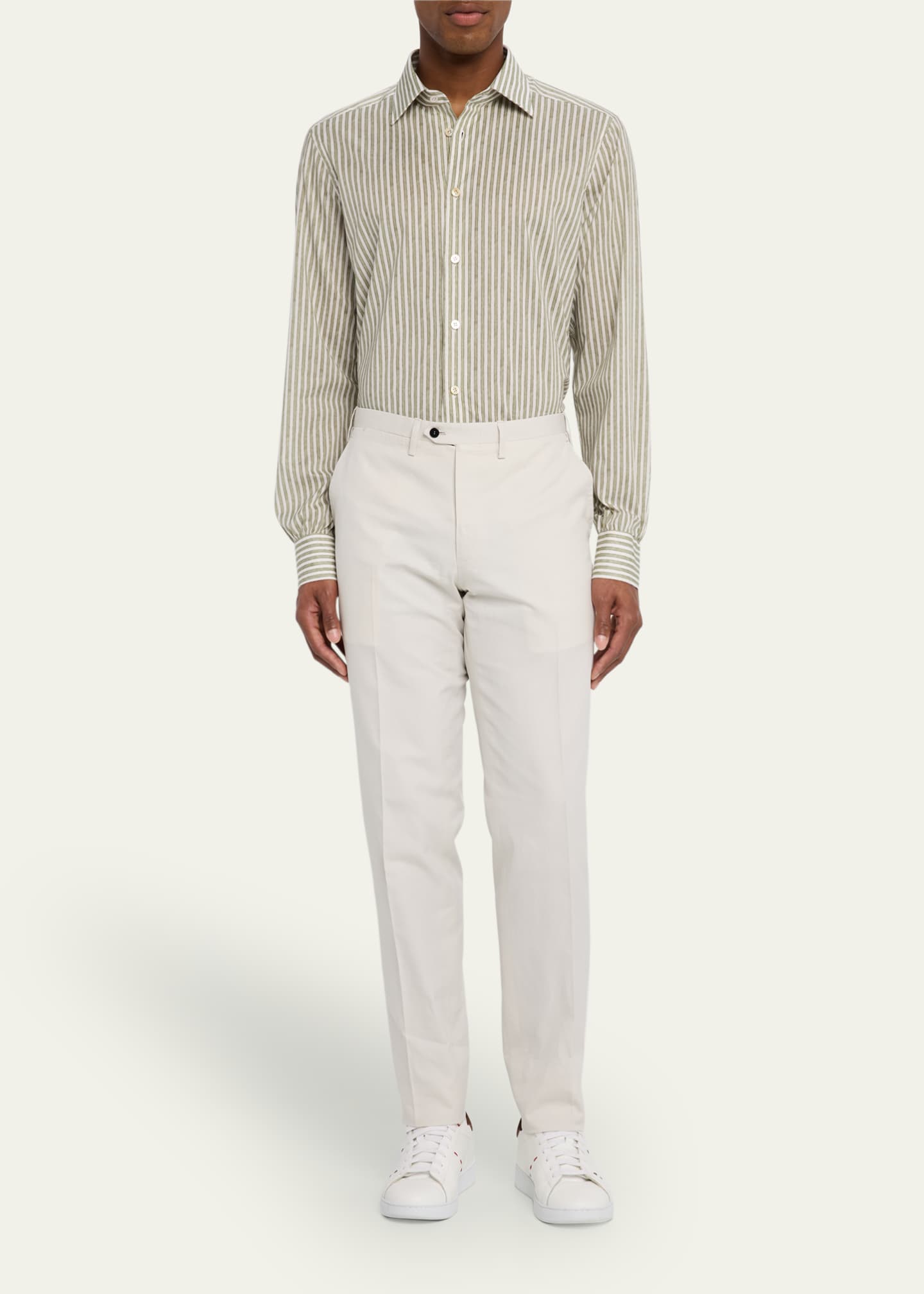 Kiton Men's Flat-Front Twill Pants Image 2 of 5
