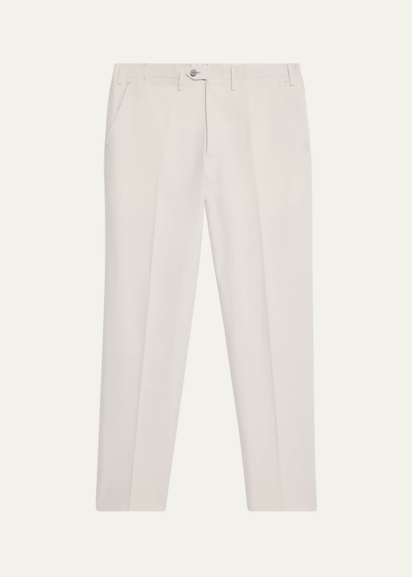 Kiton Men's Flat-Front Twill Pants Image 1 of 5