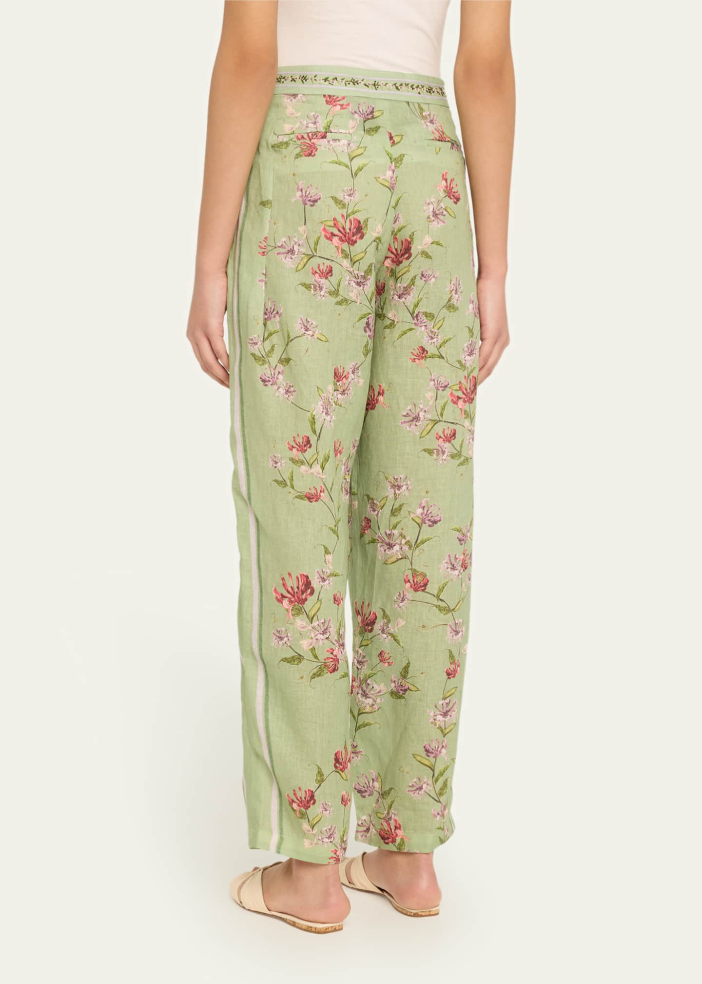Agua by Agua Bendita Florecer Honeysuckle Linen Pants Image 3 of 5