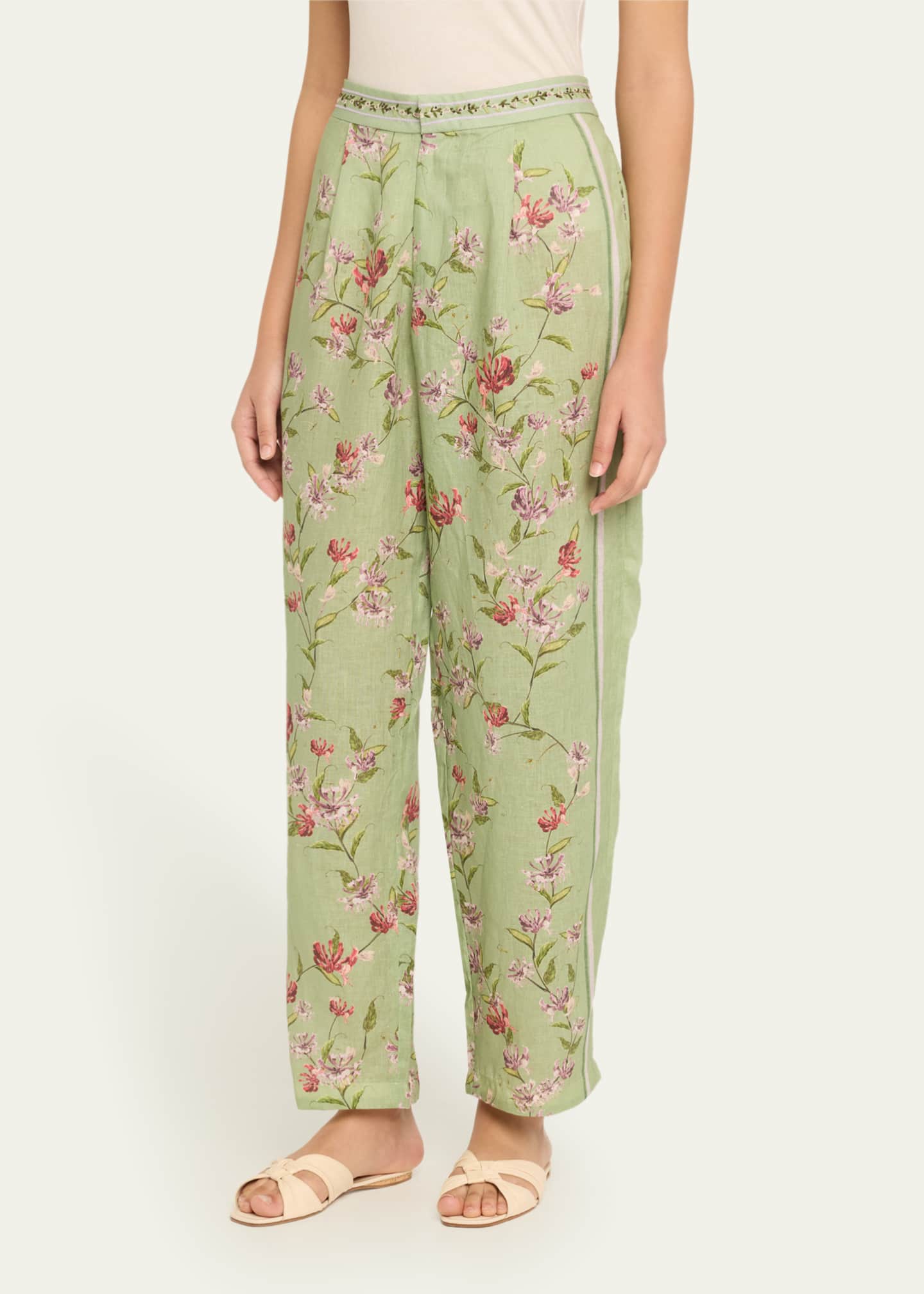 Agua by Agua Bendita Florecer Honeysuckle Linen Pants Image 4 of 5