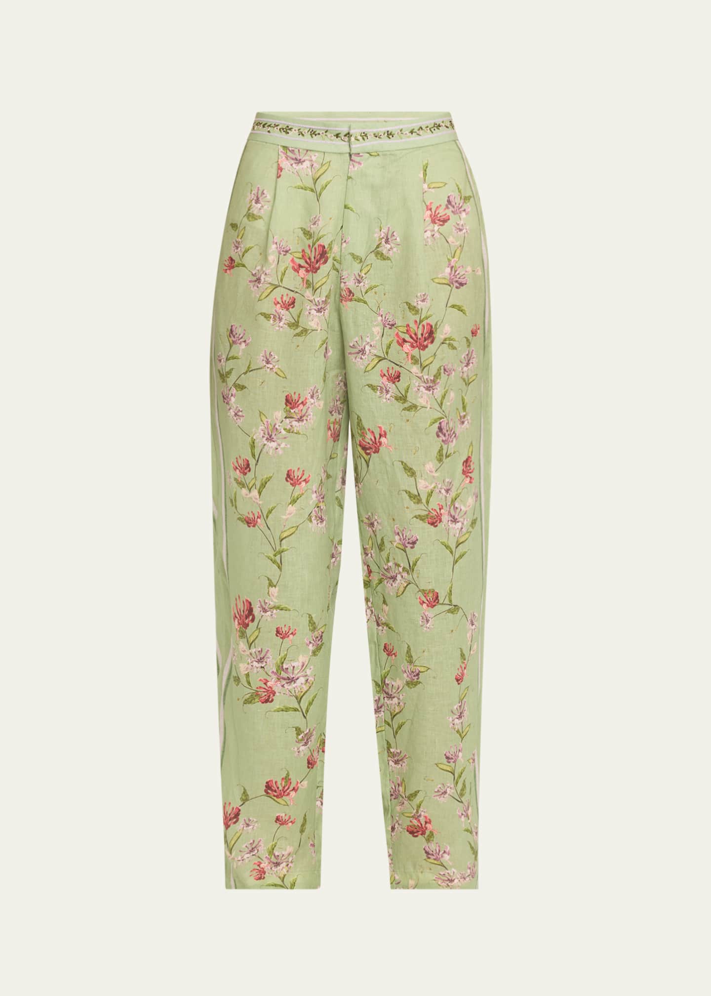 Agua by Agua Bendita Florecer Honeysuckle Linen Pants Image 1 of 5