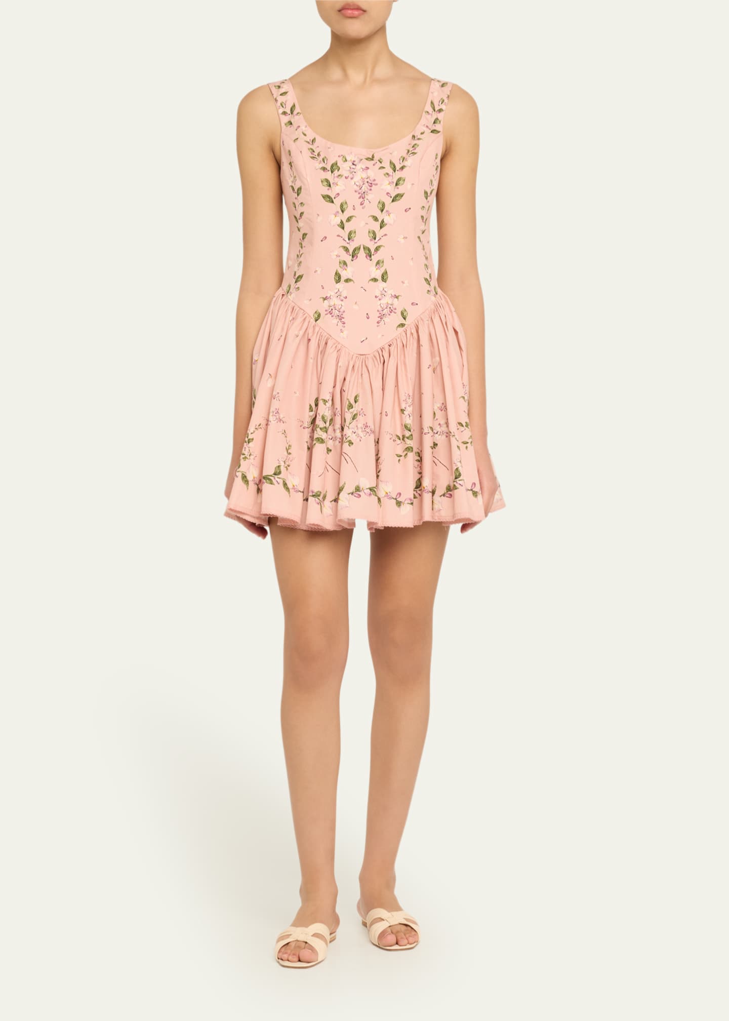Agua by Agua Bendita Pluma Wisteria Drop-Waist Mini Dress Image 2 of 5