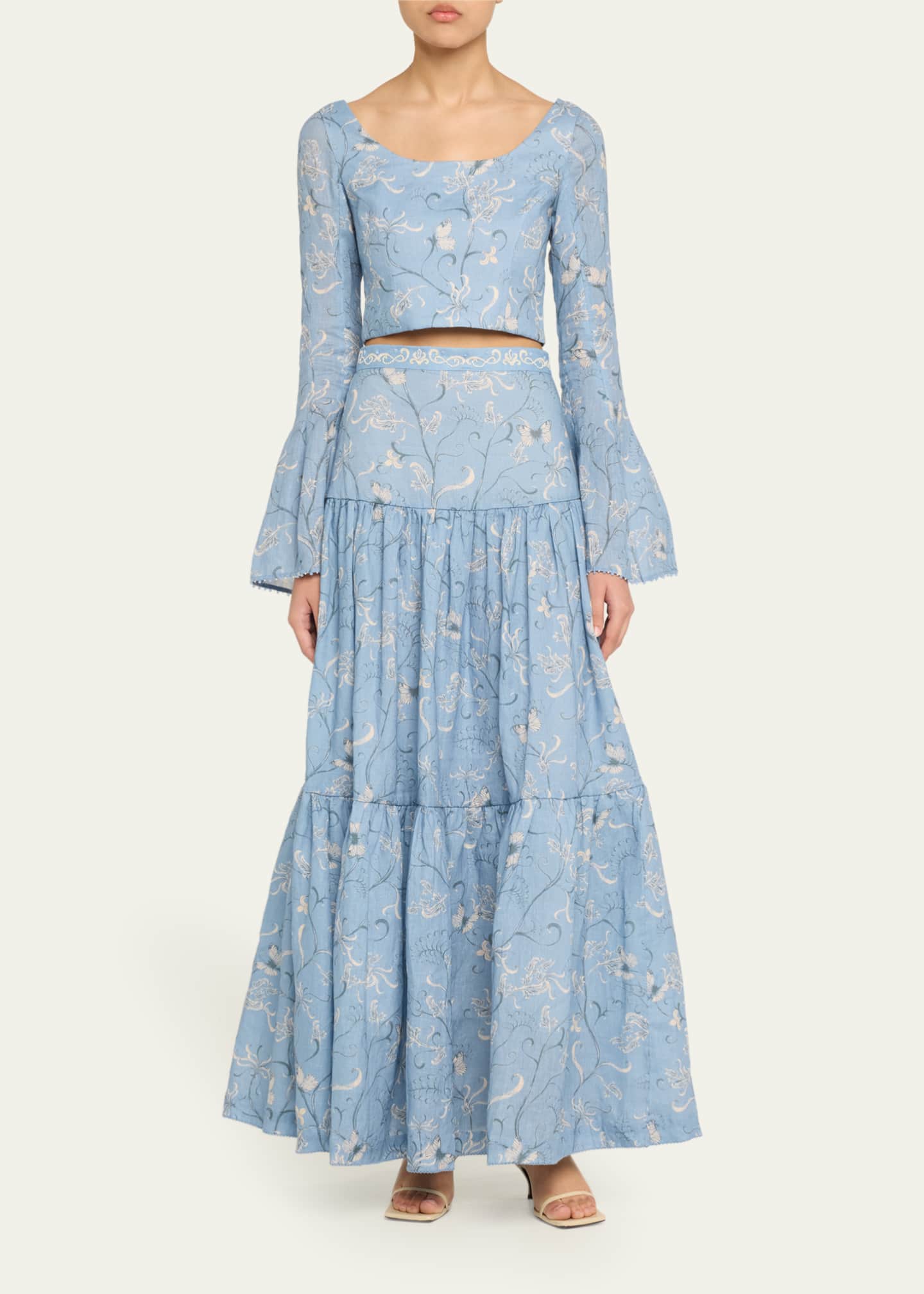 Agua by Agua Bendita Lymanopoda Anis Linen Maxi Skirt Image 2 of 5