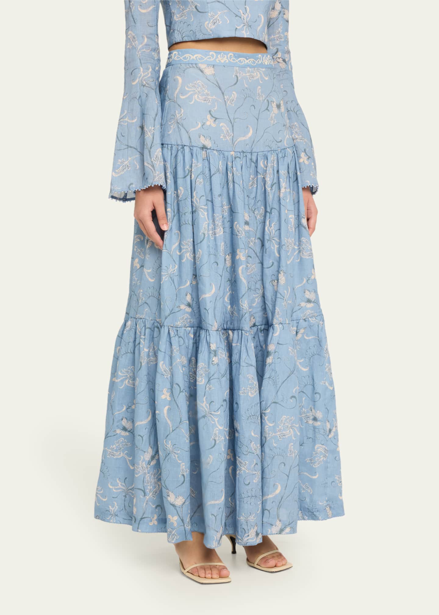Agua by Agua Bendita Lymanopoda Anis Linen Maxi Skirt Image 4 of 5