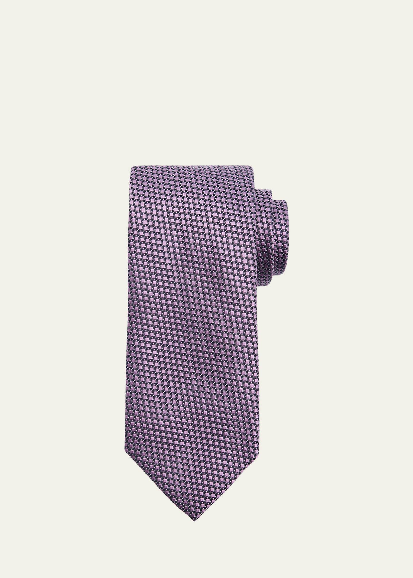 Brioni Men's Micro-Box Jacquard Silk Tie