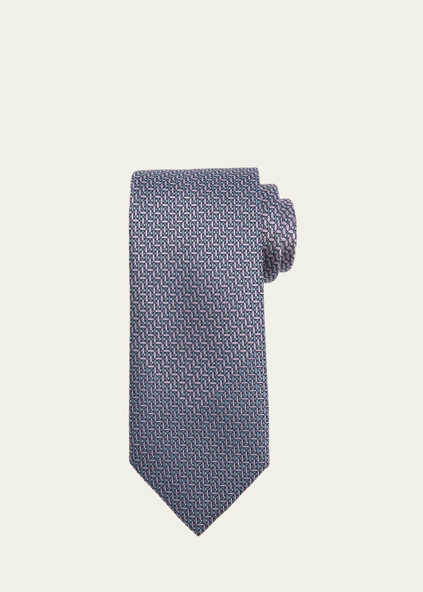 Brioni Men's Broken Chevron Silk Tie