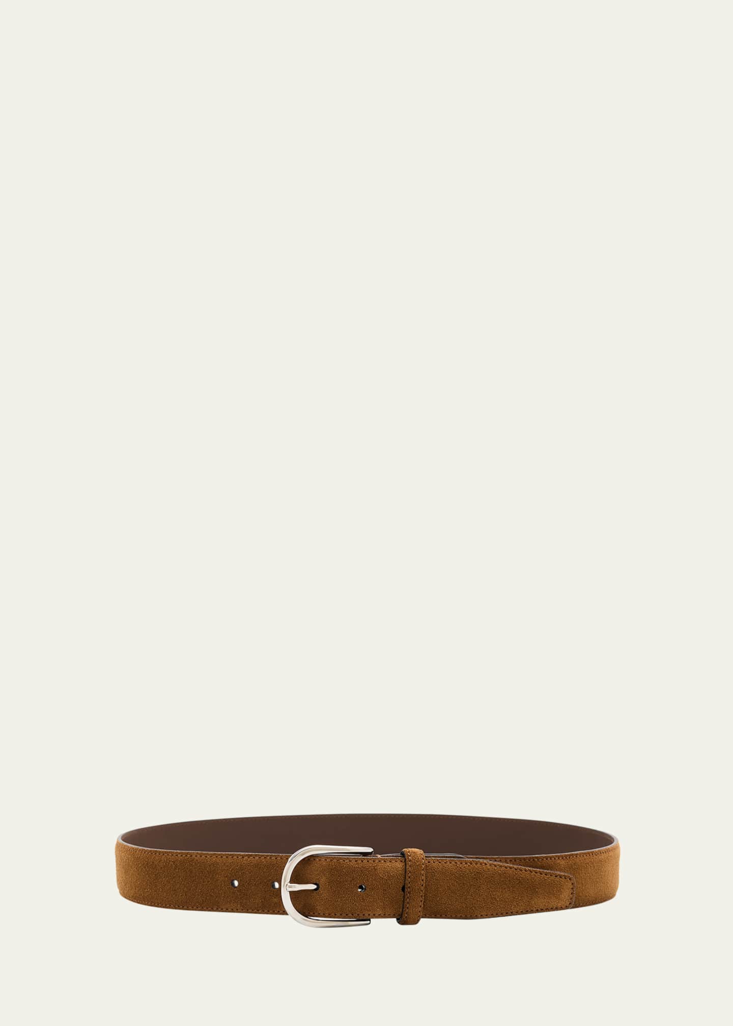 Brioni Men's Suede Round-Buckle Belt Image 1 of 2