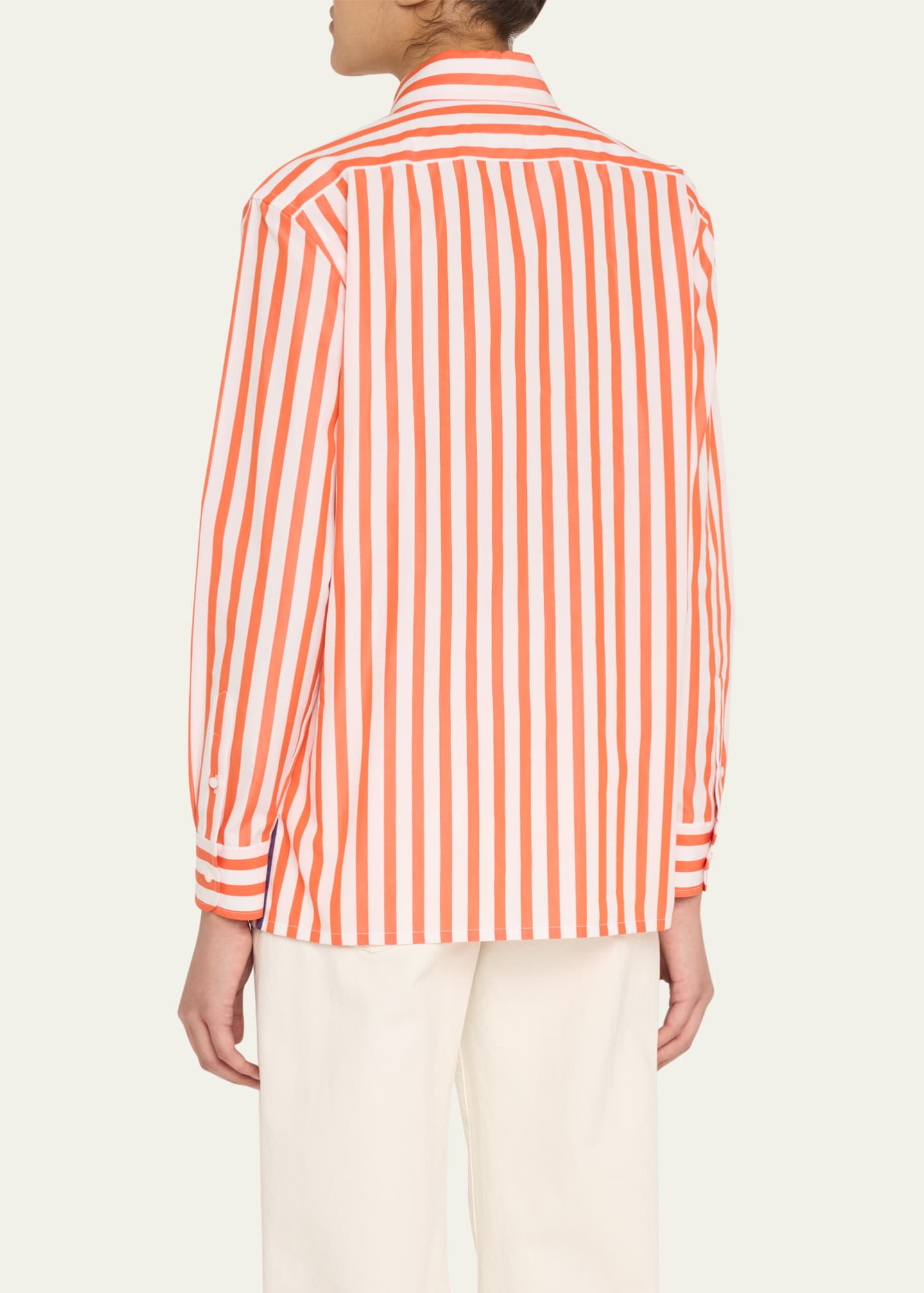 Ralph Lauren Collection Capri Relaxed Fit Striped Cotton Shirt Image 3 of 5