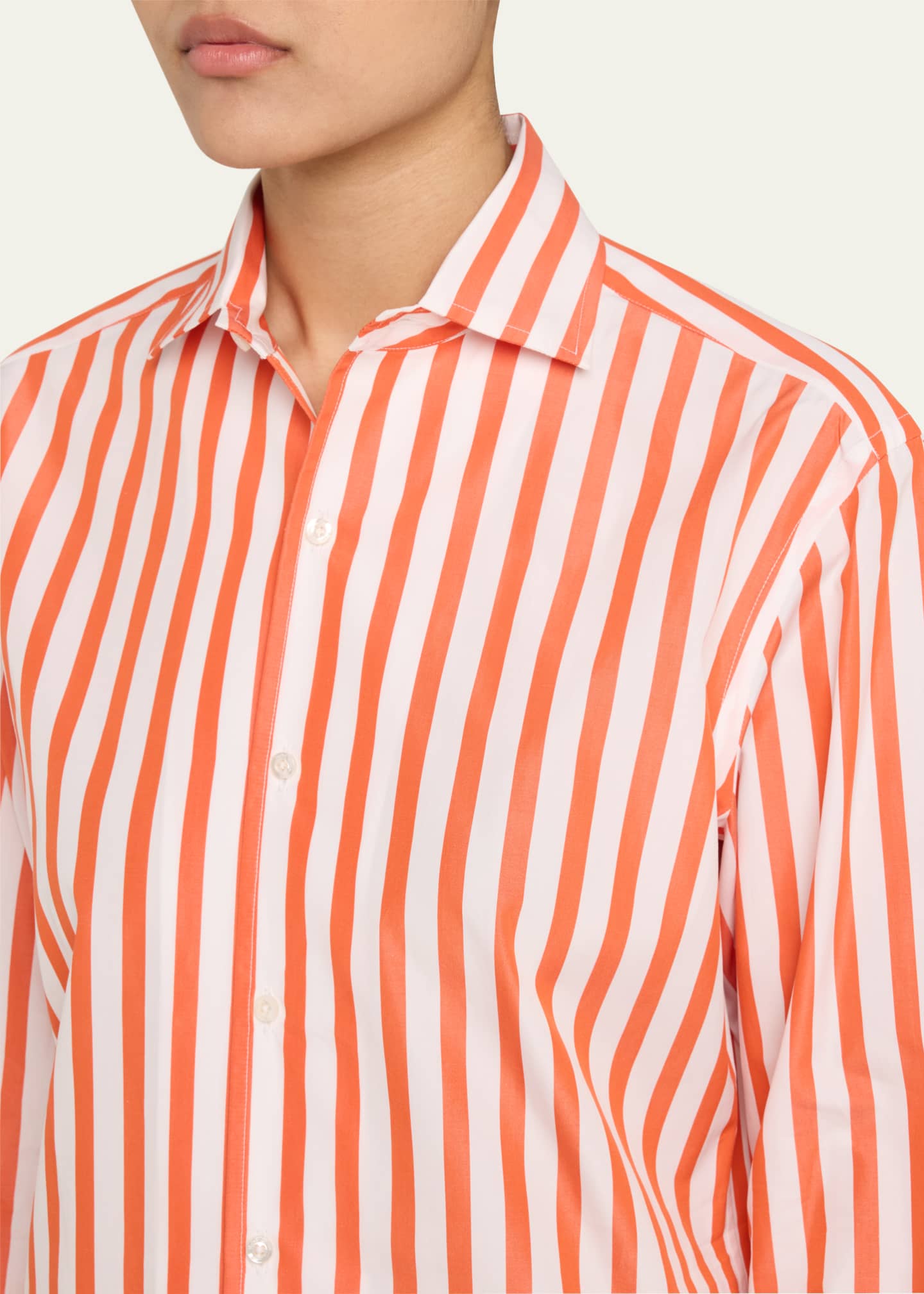 Ralph Lauren Collection Capri Relaxed Fit Striped Cotton Shirt Image 5 of 5