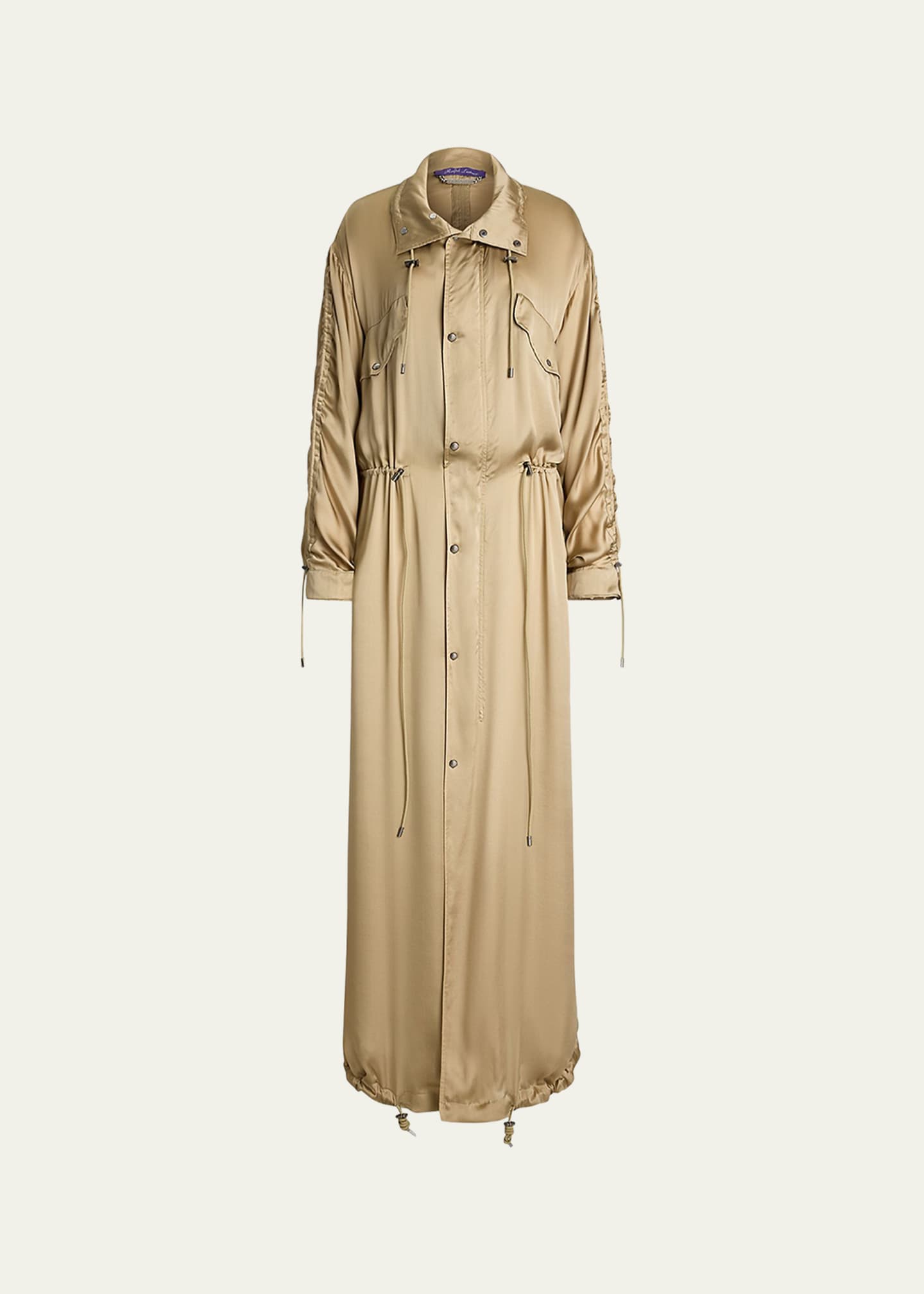 Amberly Silk Charmeuse Long Coat