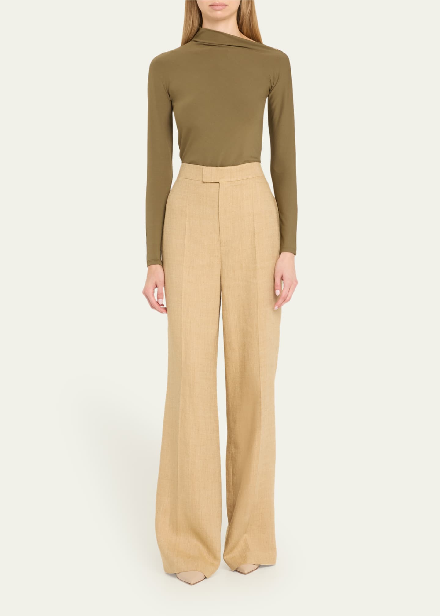 Ralph Lauren Collection Dean Silk-Linen Twill Pants Image 2 of 5