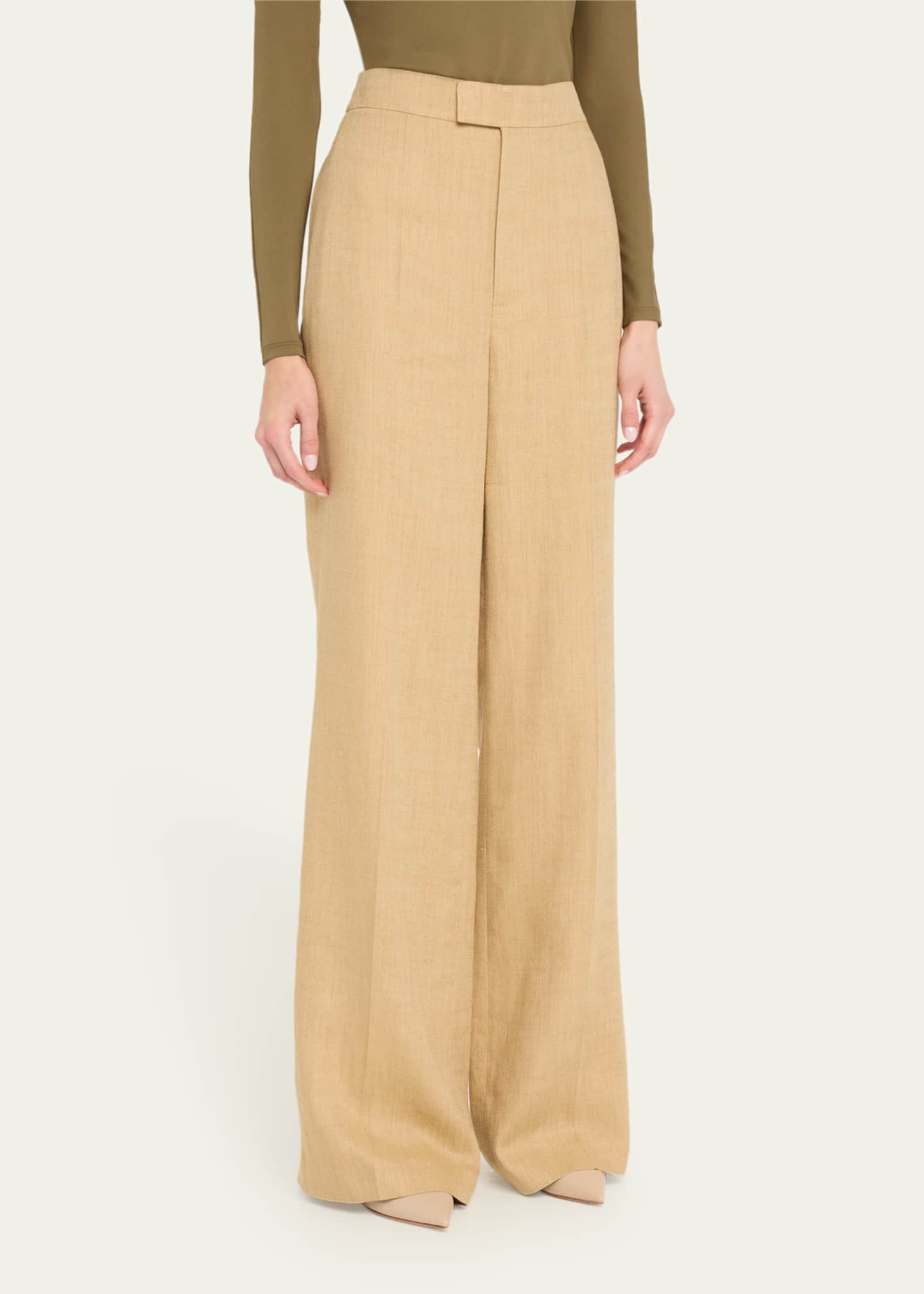 Ralph Lauren Collection Dean Silk-Linen Twill Pants Image 4 of 5