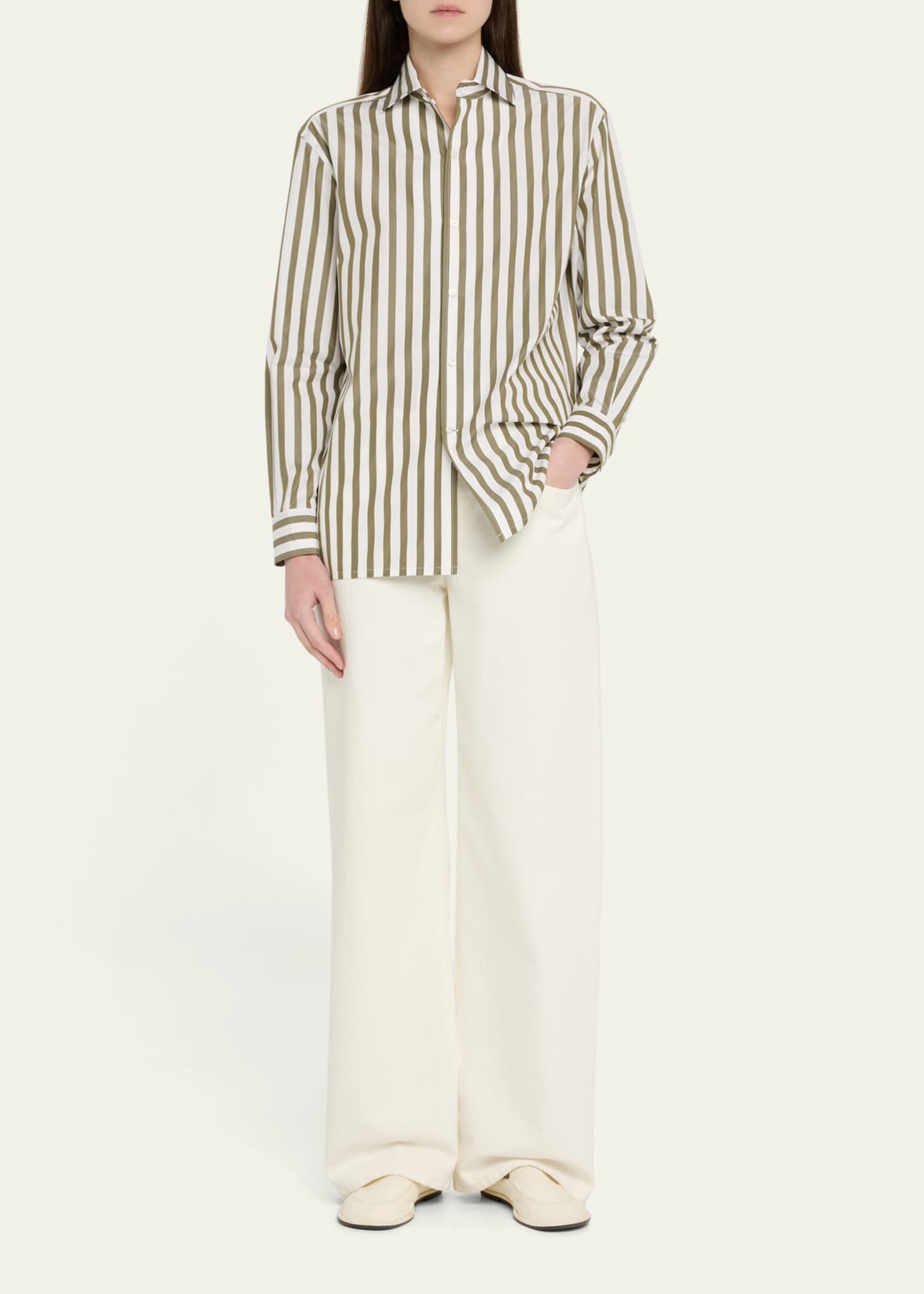 Ralph Lauren Collection Capri Striped Cotton Shirt Image 2 of 5