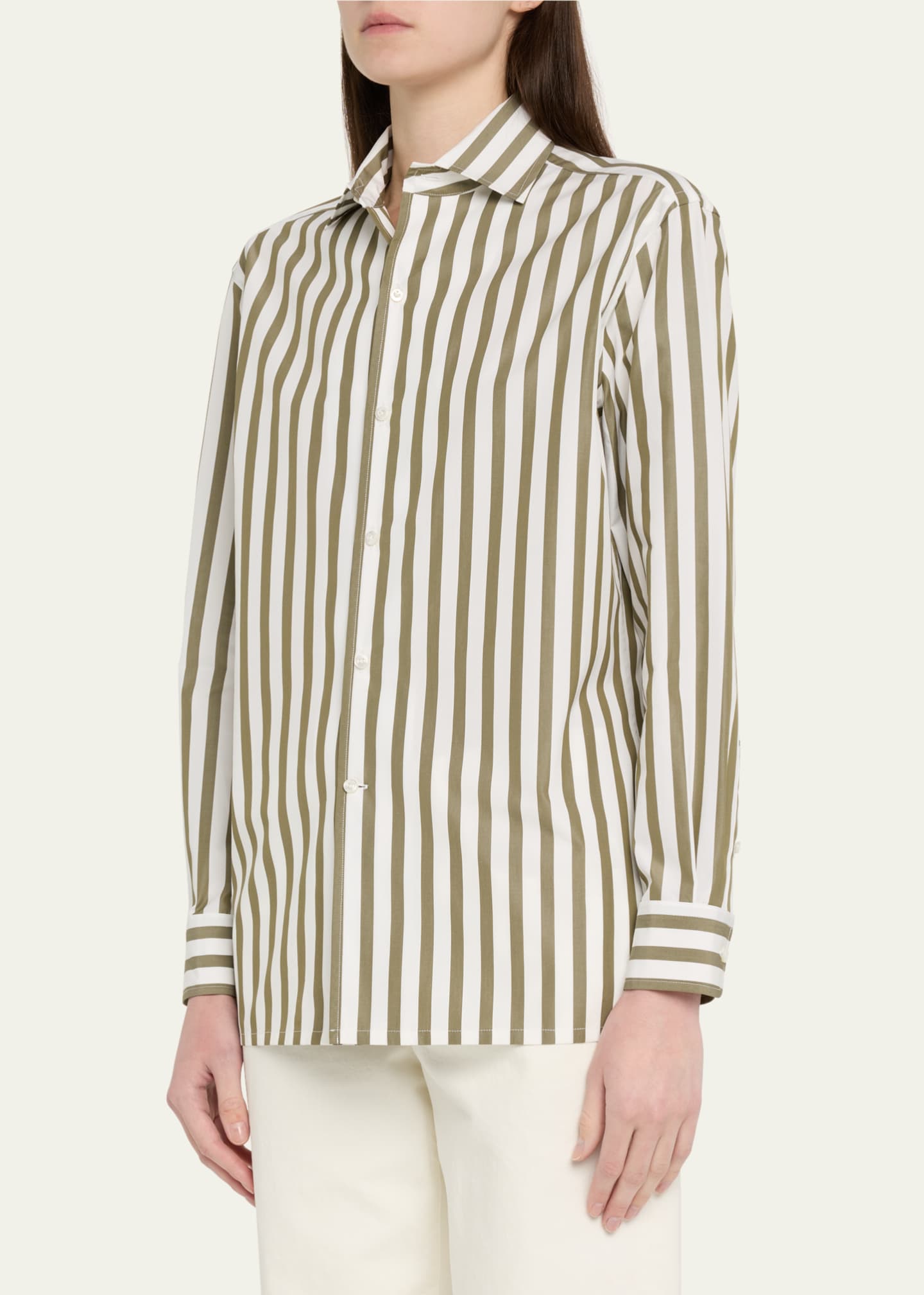 Ralph Lauren Collection Capri Striped Cotton Shirt Image 4 of 5