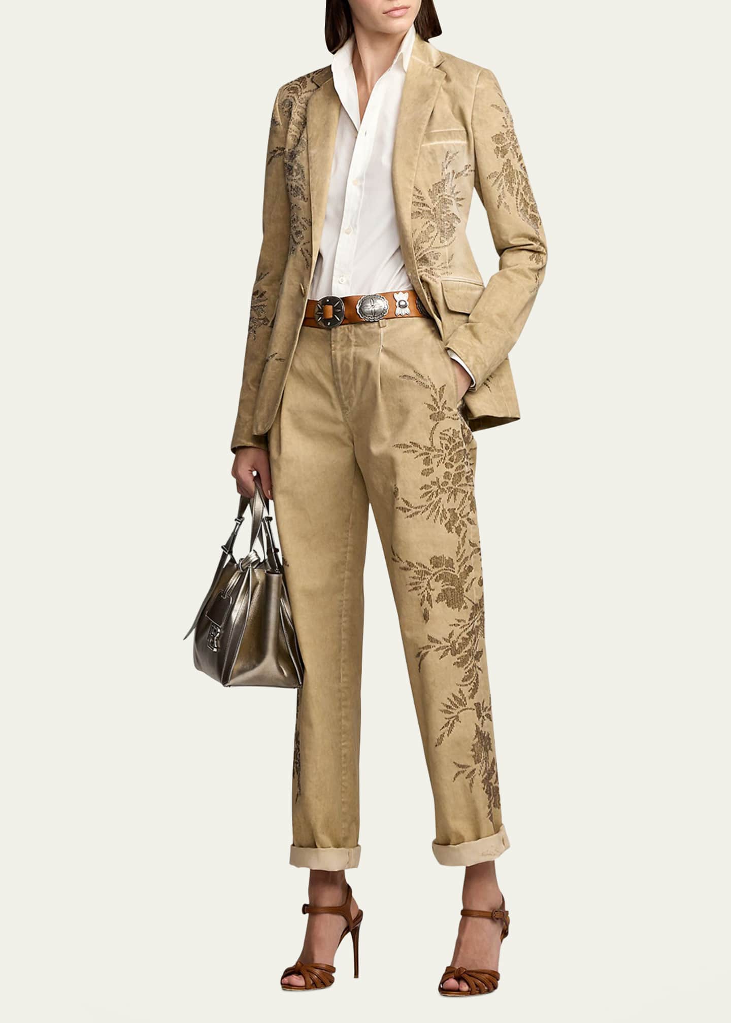 Ralph Lauren Collection Parker Embellished Cotton Chino Jacket Image 2 of 4