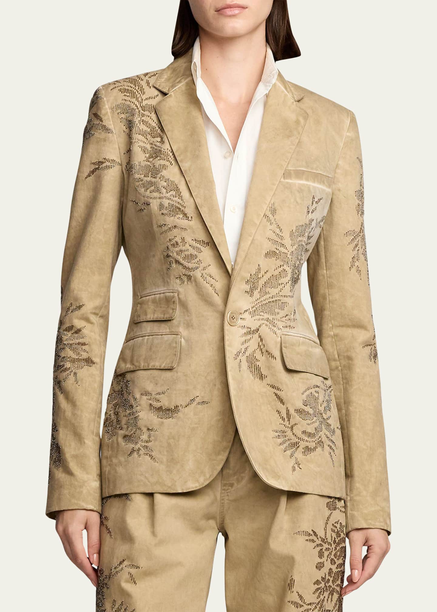 Ralph Lauren Collection Parker Embellished Cotton Chino Jacket Image 4 of 4