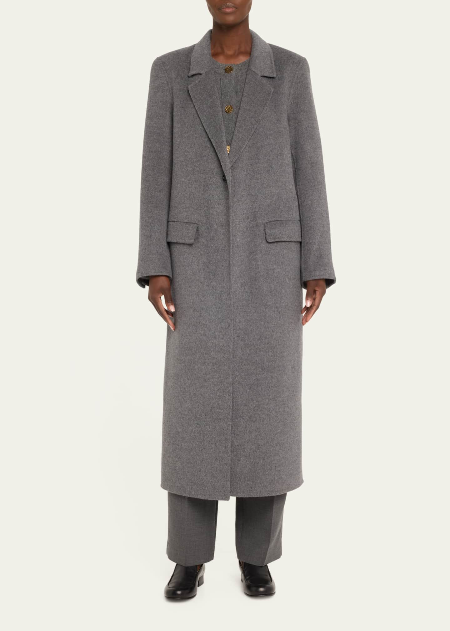 Toteme Long Classic Wool Coat Image 2 of 5