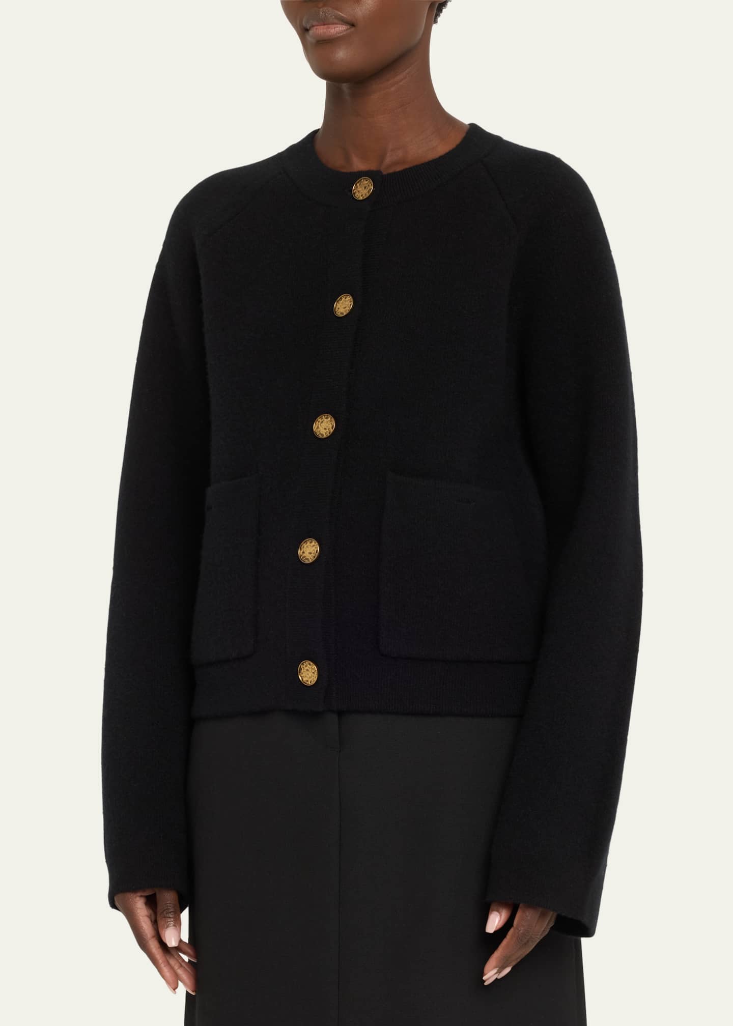 Toteme Hammered Button Wool Cashmere Cardigan Image 4 of 5