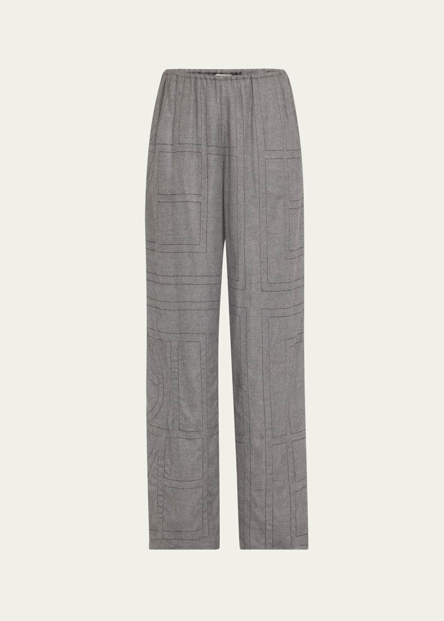 Toteme Monogram Flannel Pajama Bottoms - Bergdorf Goodman