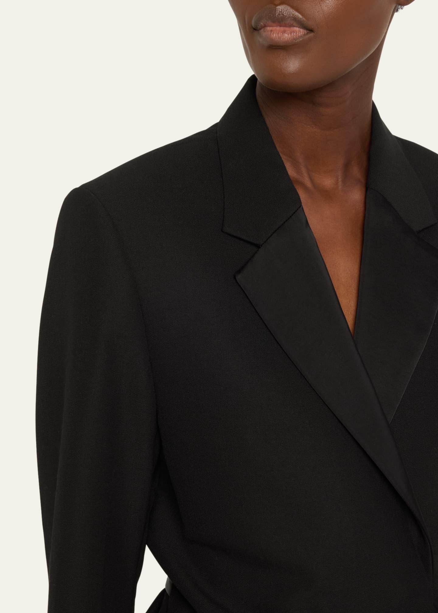 Toteme Satin Lapel Wrap Wool Blazer Image 5 of 5