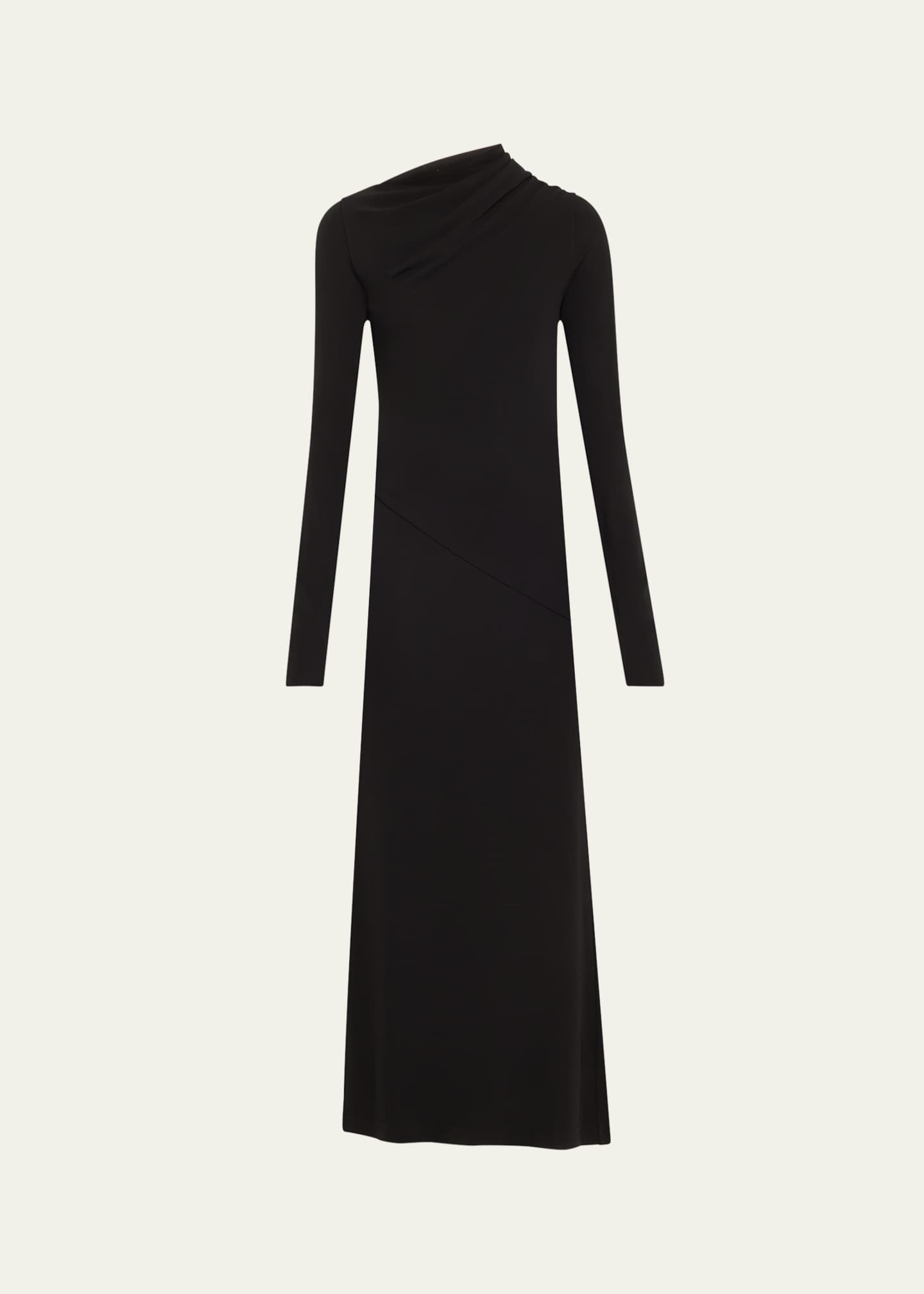 Long Draped Jersey Dress