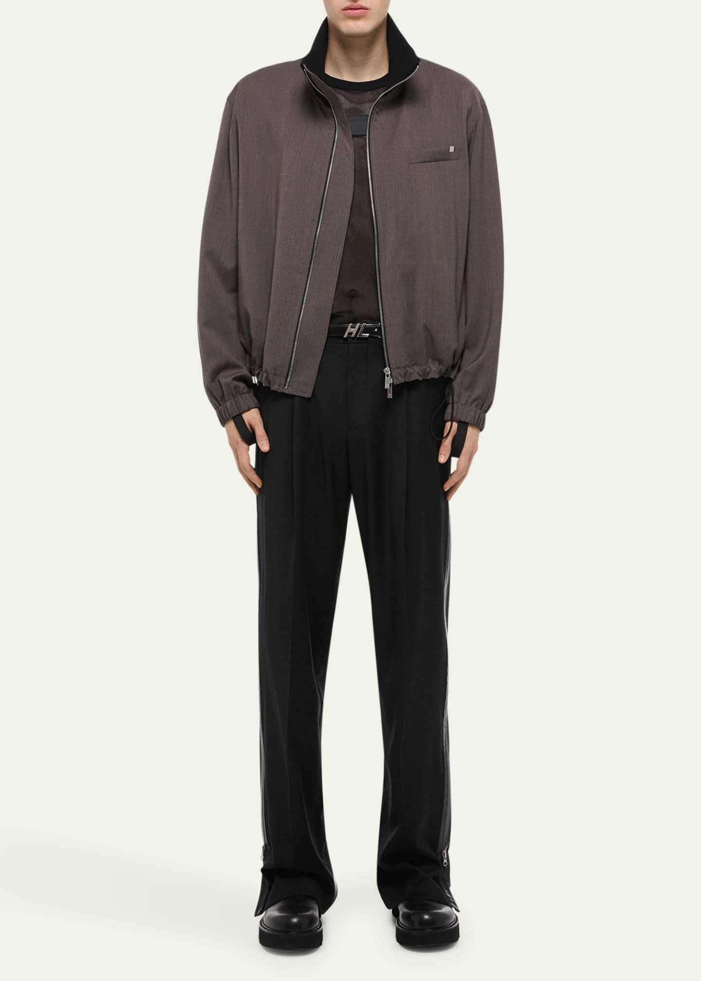 Helmut Lang Men's Wool Full-Zip Bomber Jacket - Bergdorf Goodman