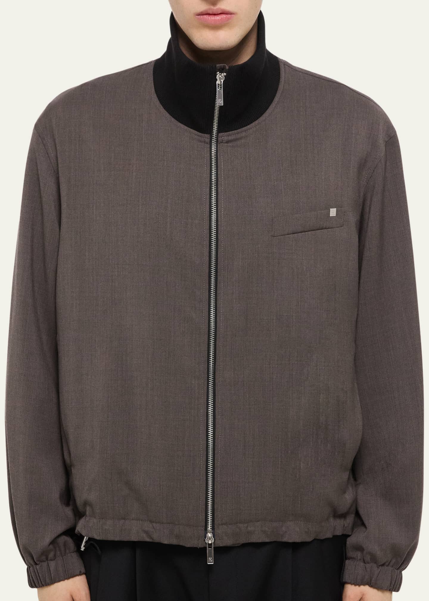 Helmut Lang Men's Wool Full-Zip Bomber Jacket - Bergdorf Goodman