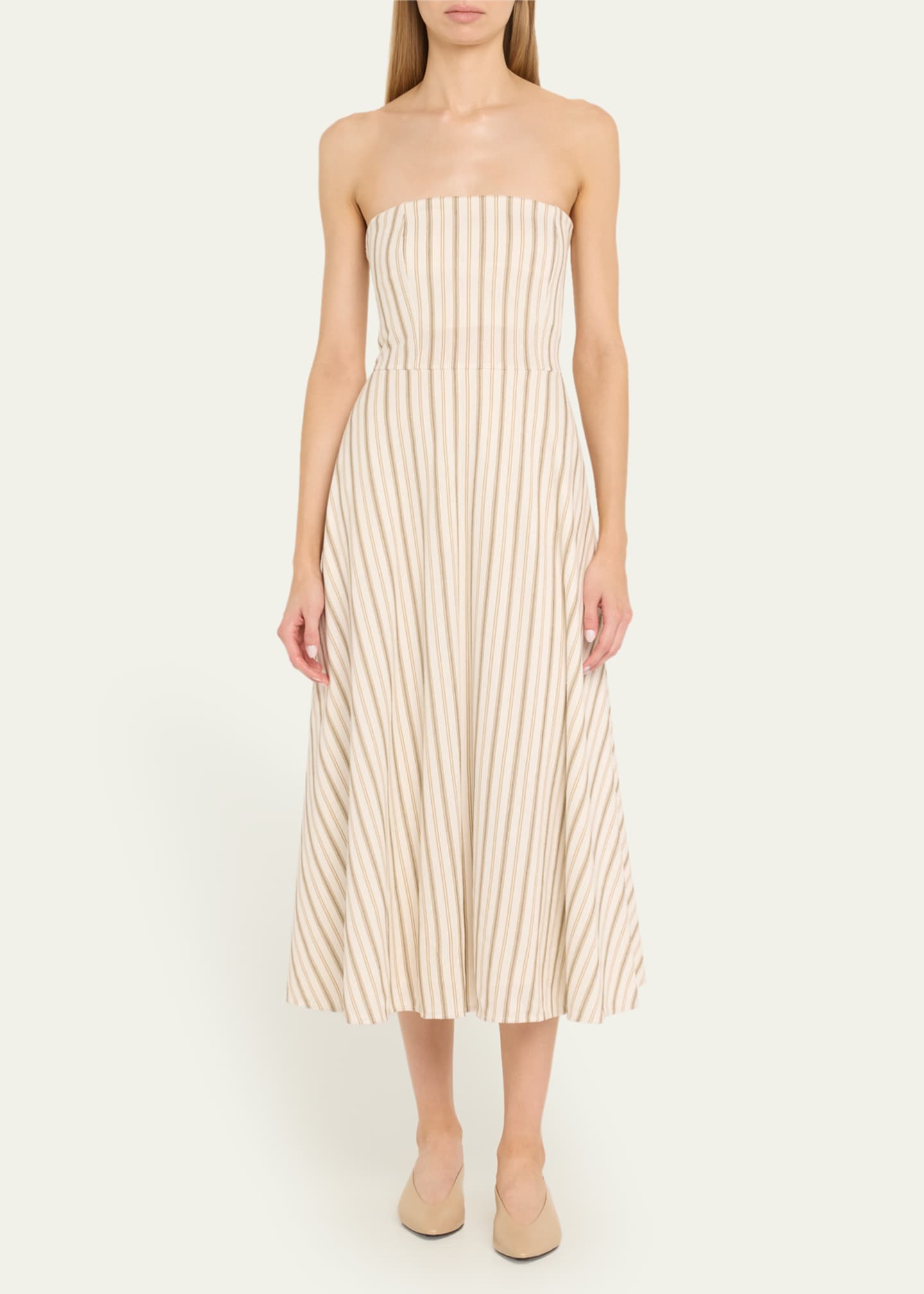 Max Mara Fervida Stripe Strapless Midi Dress Image 2 of 5