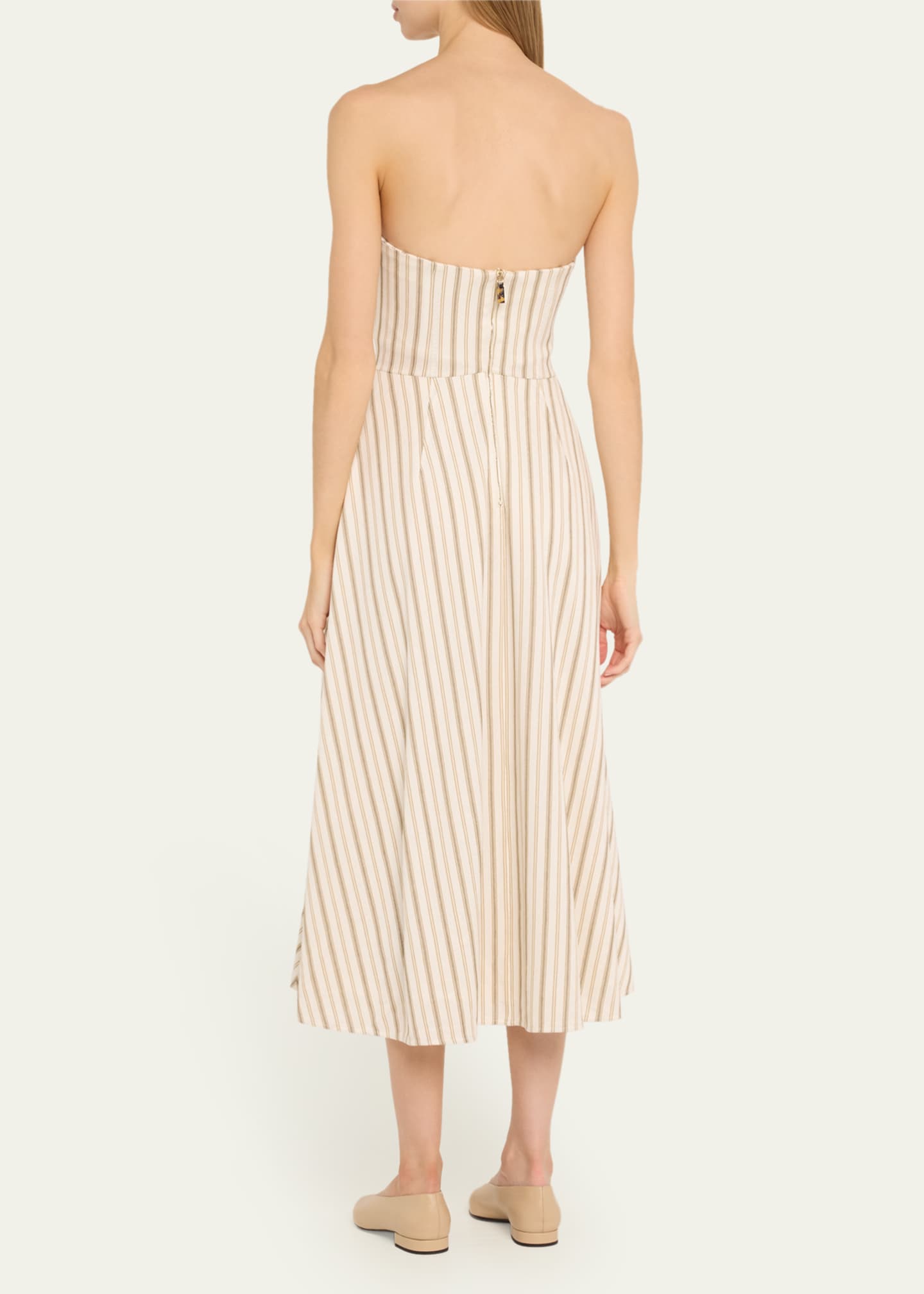 Max Mara Fervida Stripe Strapless Midi Dress Image 3 of 5