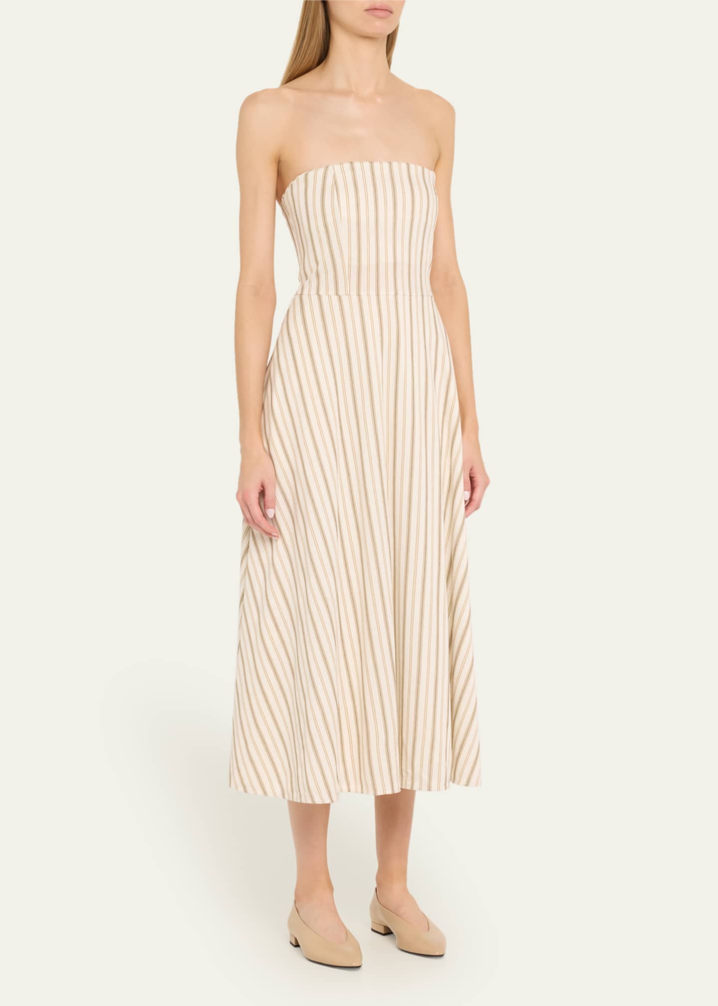 Max Mara Fervida Stripe Strapless Midi Dress Image 4 of 5