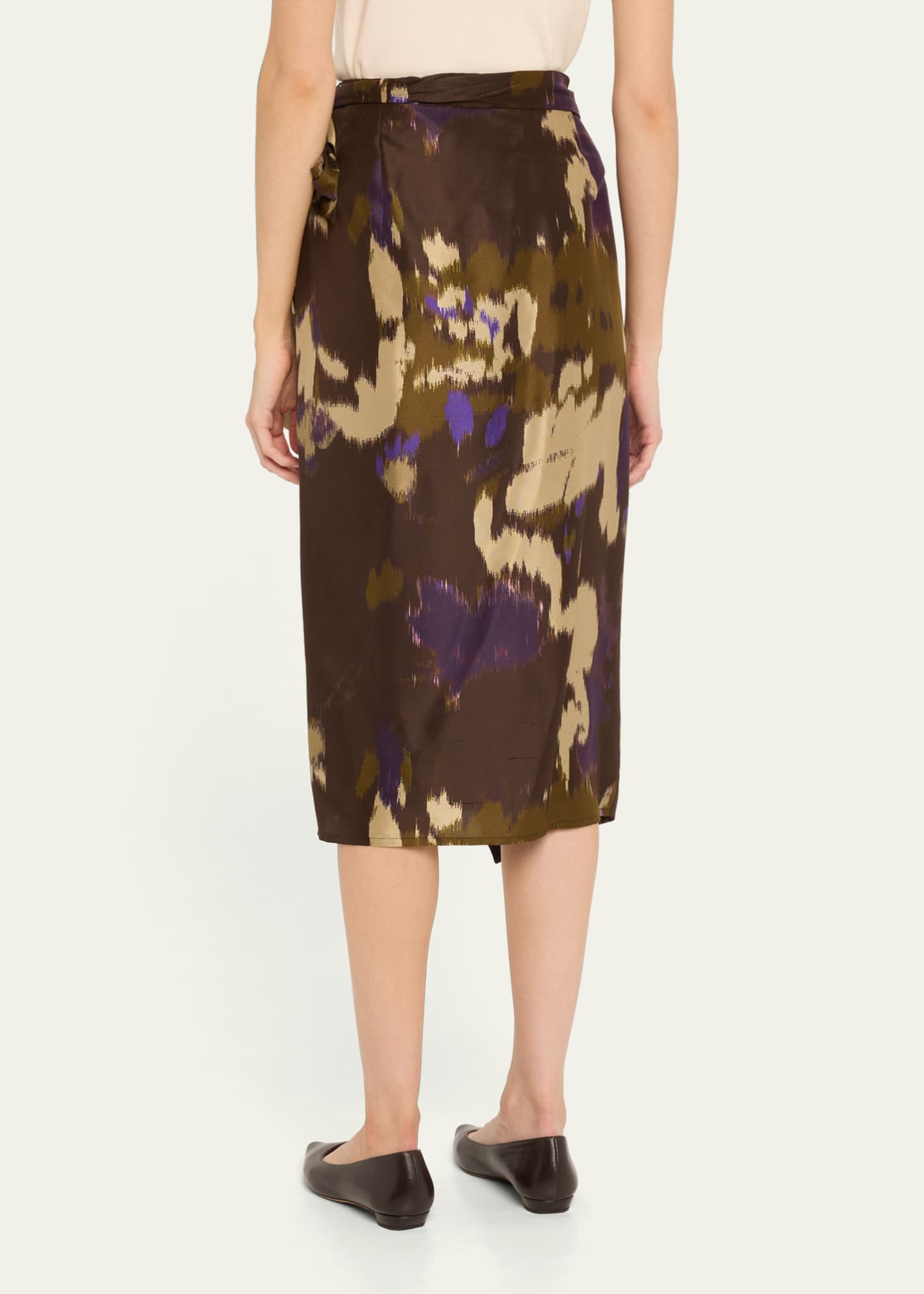 Max Mara Dritto Abstract Wrap Midi Skirt Image 3 of 5